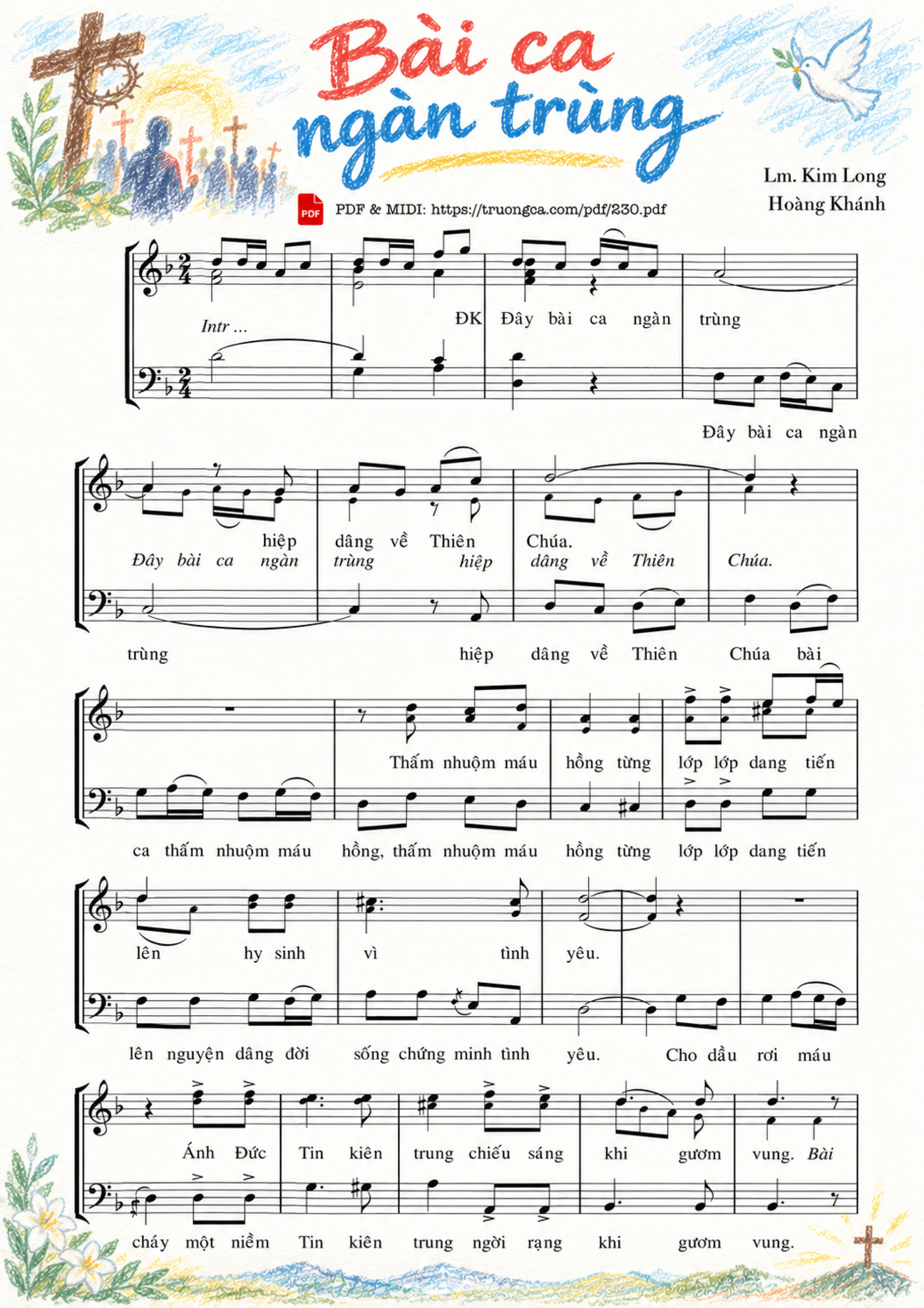 Trang 11 của Sheet nhạc PDF bài hát Bài ca ngàn trùng - Lm. Kim Long, Sheet có vẽ minh họa