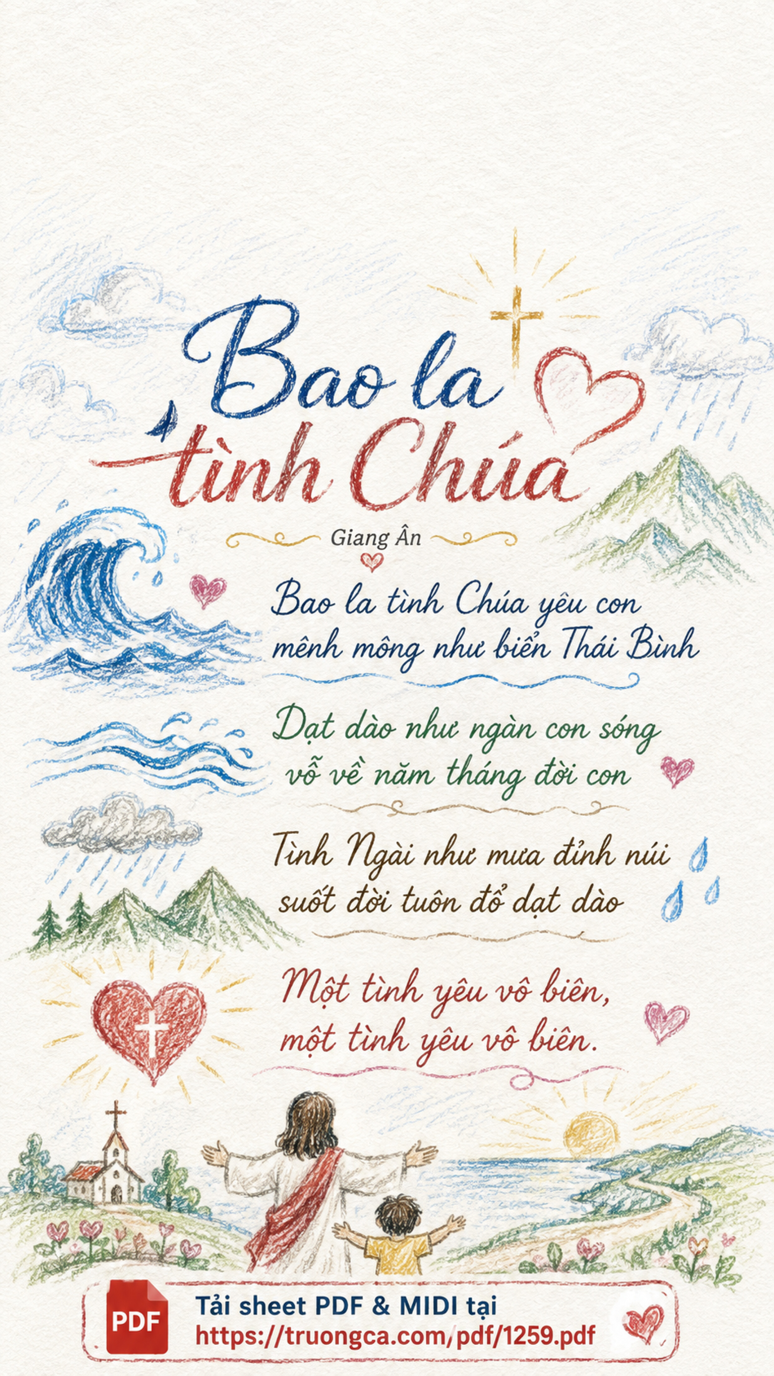 Bao la tình Chúa yêu con, Trang 1, Sheet có vẽ minh họa