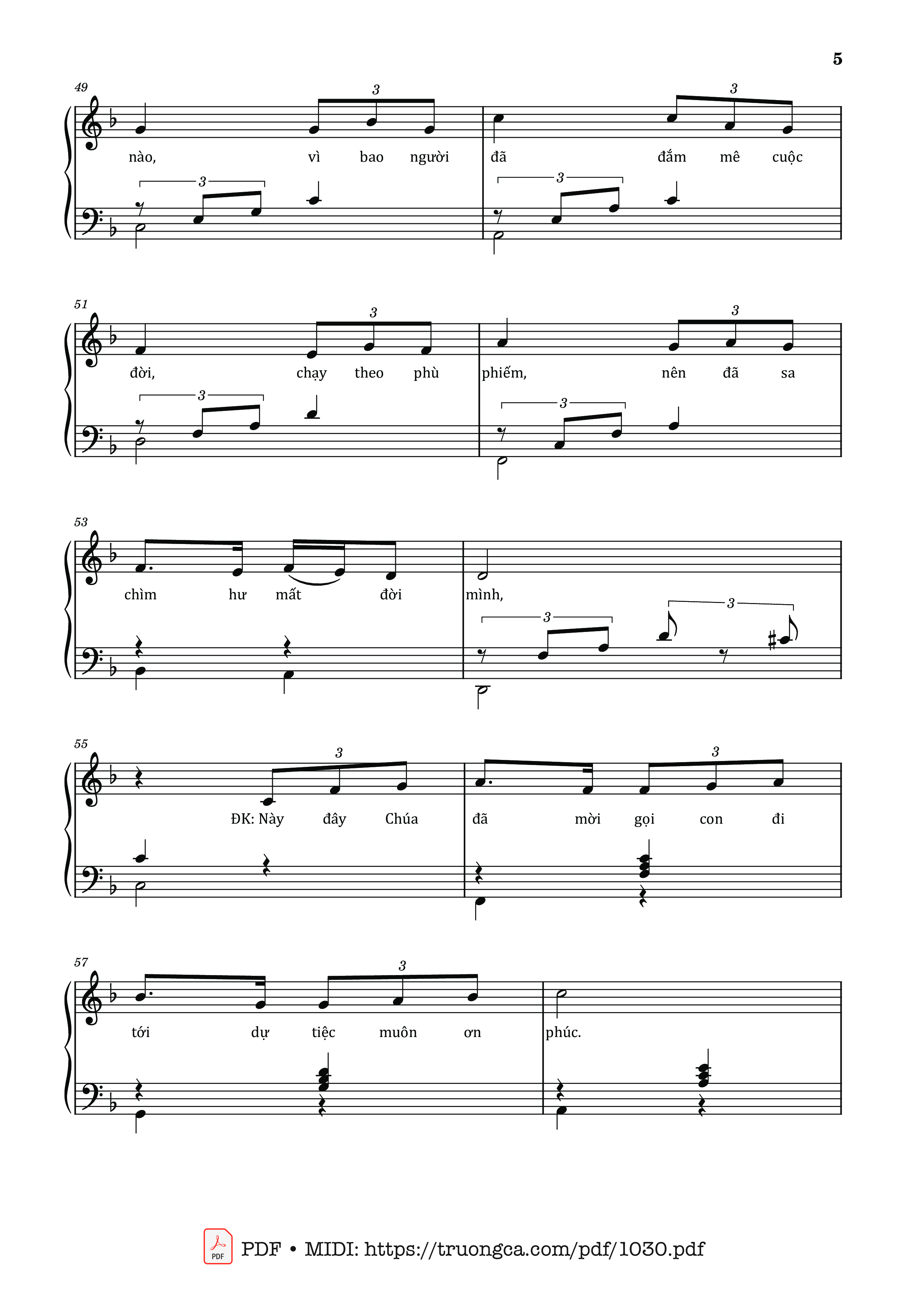 Trang 5 của Sheet nhạc PDF bài hát Chúa đã mời gọi - Lm. Thái Nguyên