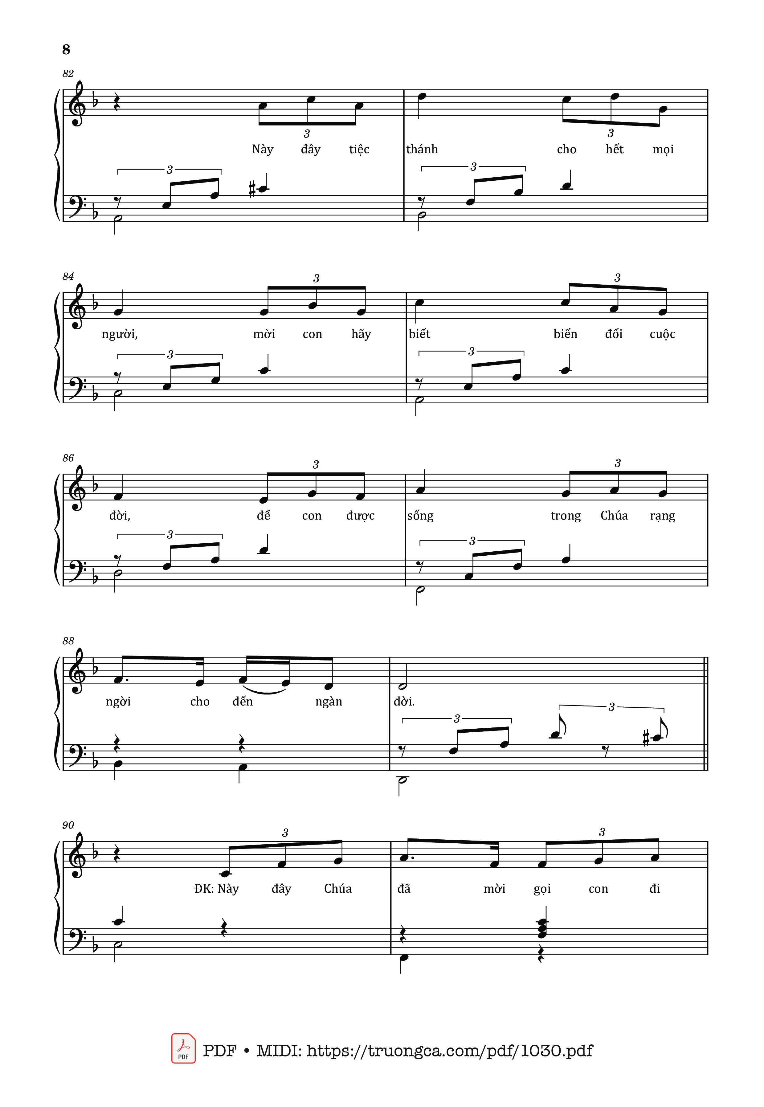 Trang 8 của Sheet nhạc PDF bài hát Chúa đã mời gọi - Lm. Thái Nguyên