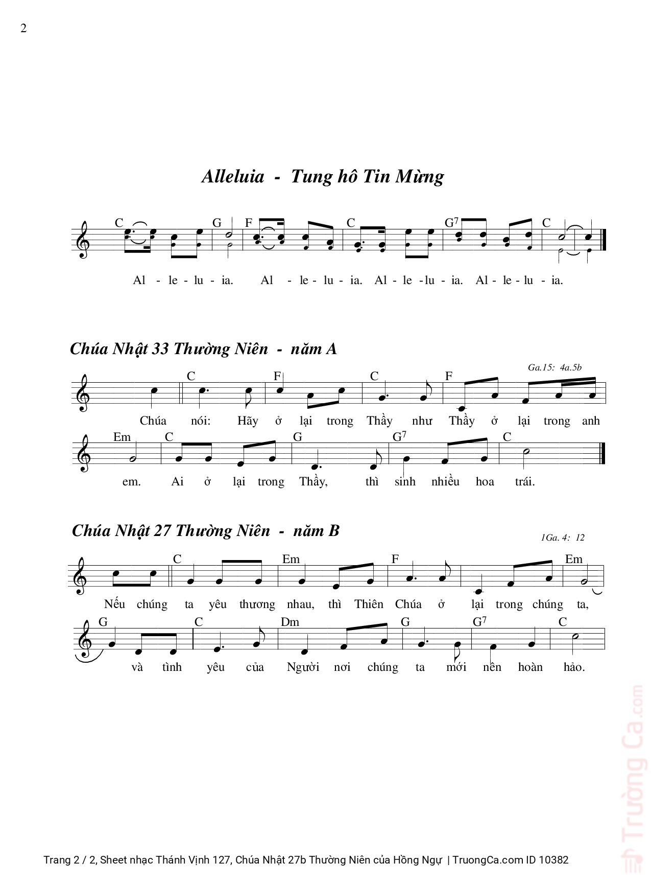 Trang 2 của Sheet nhạc PDF bài hát Thánh Vịnh 127, Chúa Nhật 27b Thường Niên - Hồng Ngự