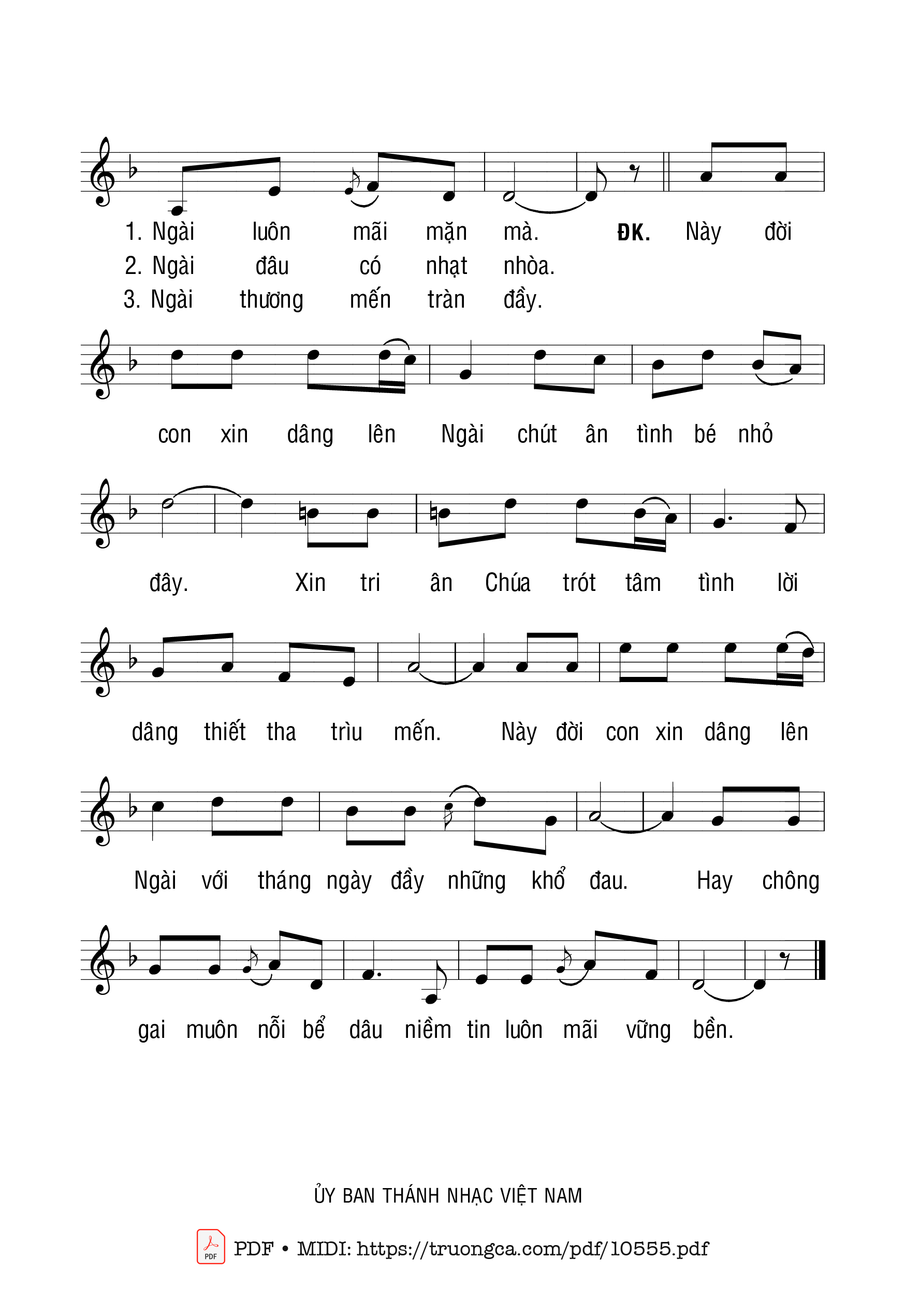 Trang 2 của Sheet nhạc PDF bài hát Tri ân Chúa Ngàn đời - Từ Duyên