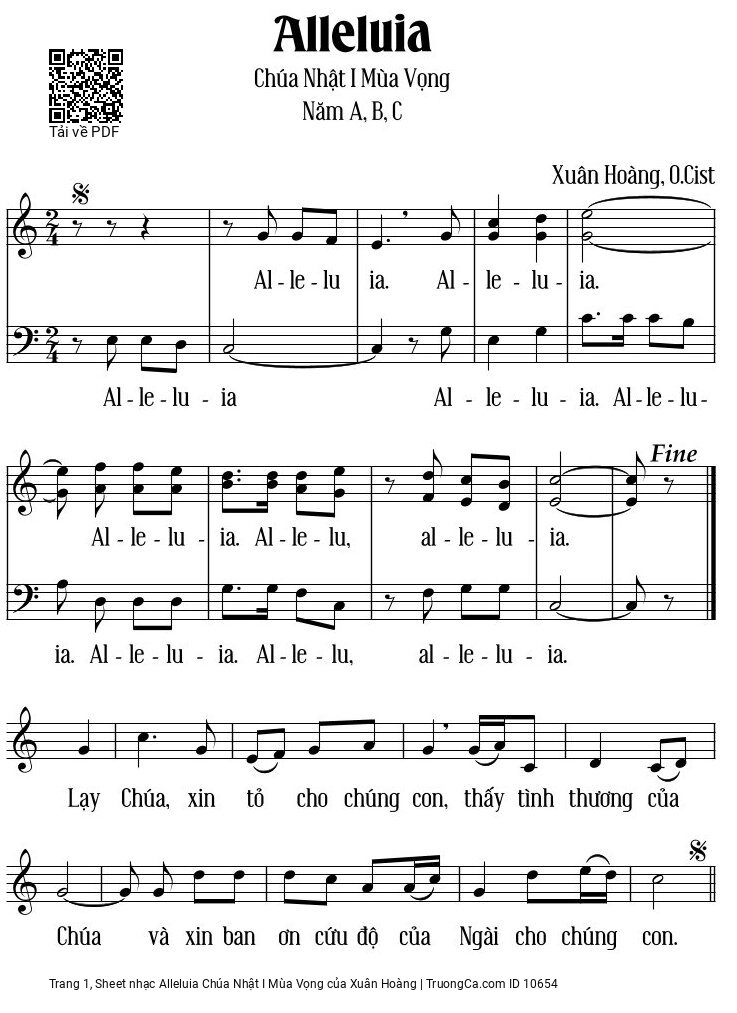 Alleluia Chúa Nhật I Mùa Vọng