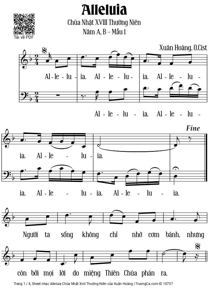 Alleluia Chúa Nhật Xviii Thường Niên