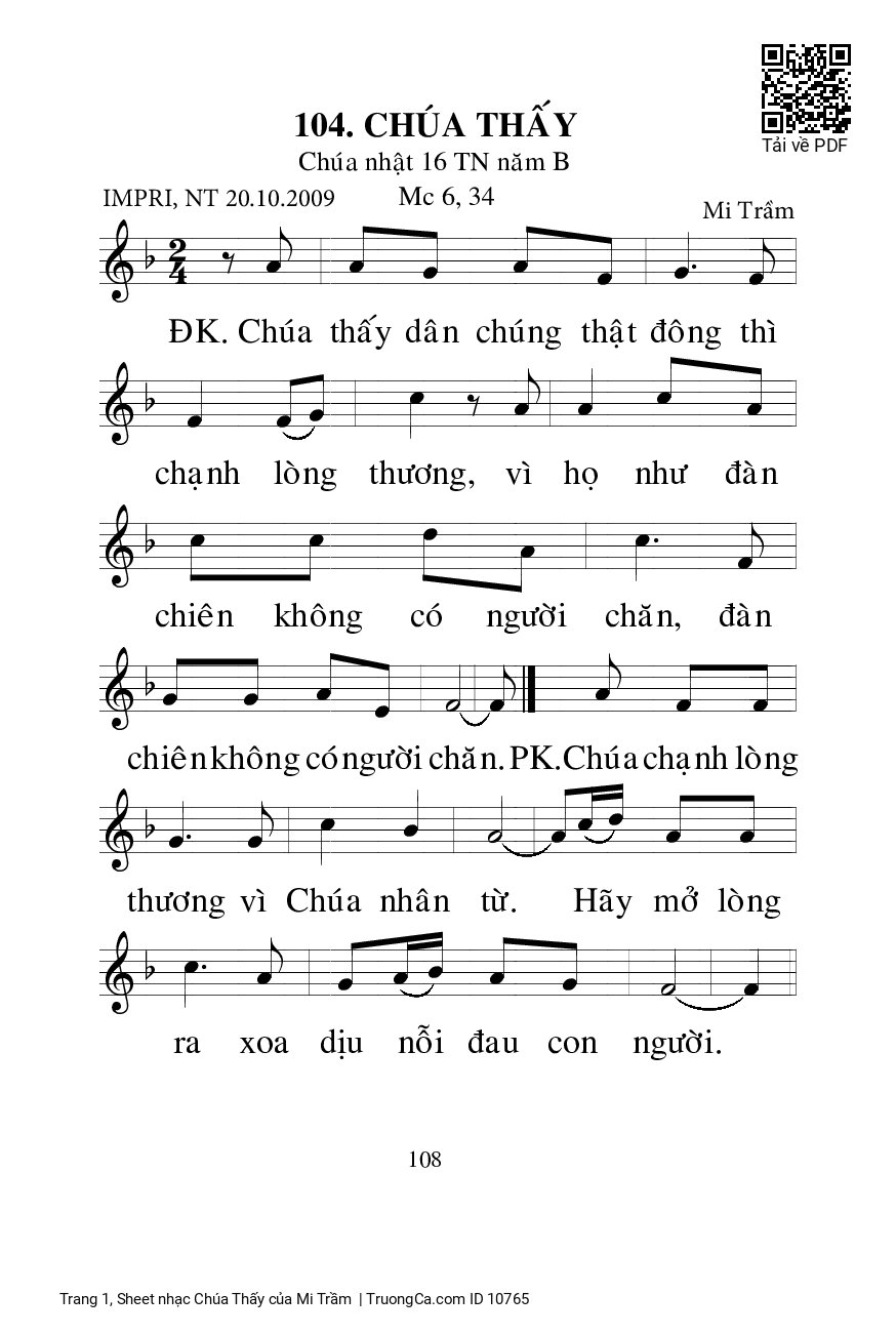 Chúa thấy dân chúng thật đông thì chạnh lòng thương, Trang 1