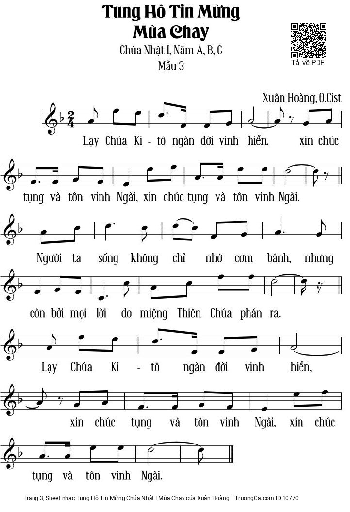 Lạy Chúa Ki-to ngàn đời vinh hiển, Trang 3