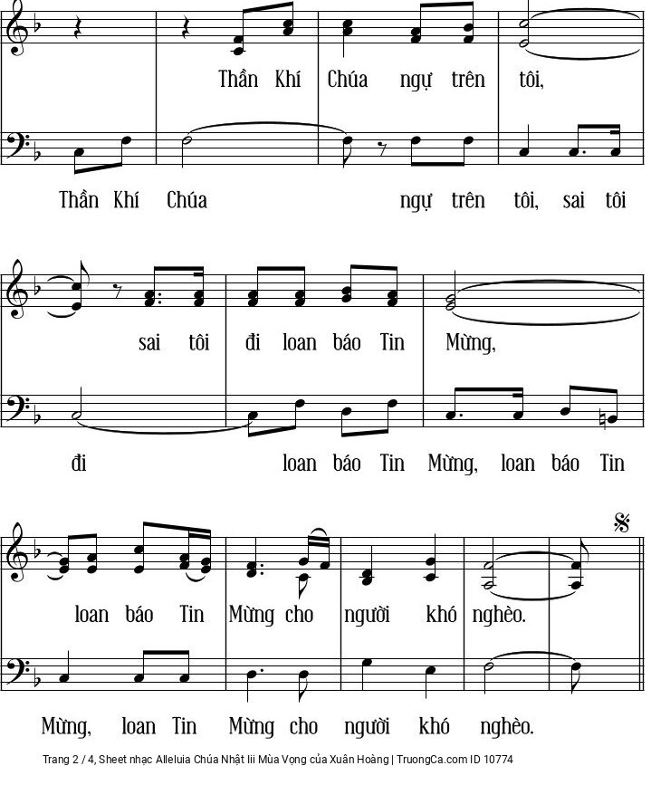 Trang 2 của Sheet nhạc PDF bài hát Alleluia Chúa Nhật Iii Mùa Vọng - Xuân Hoàng