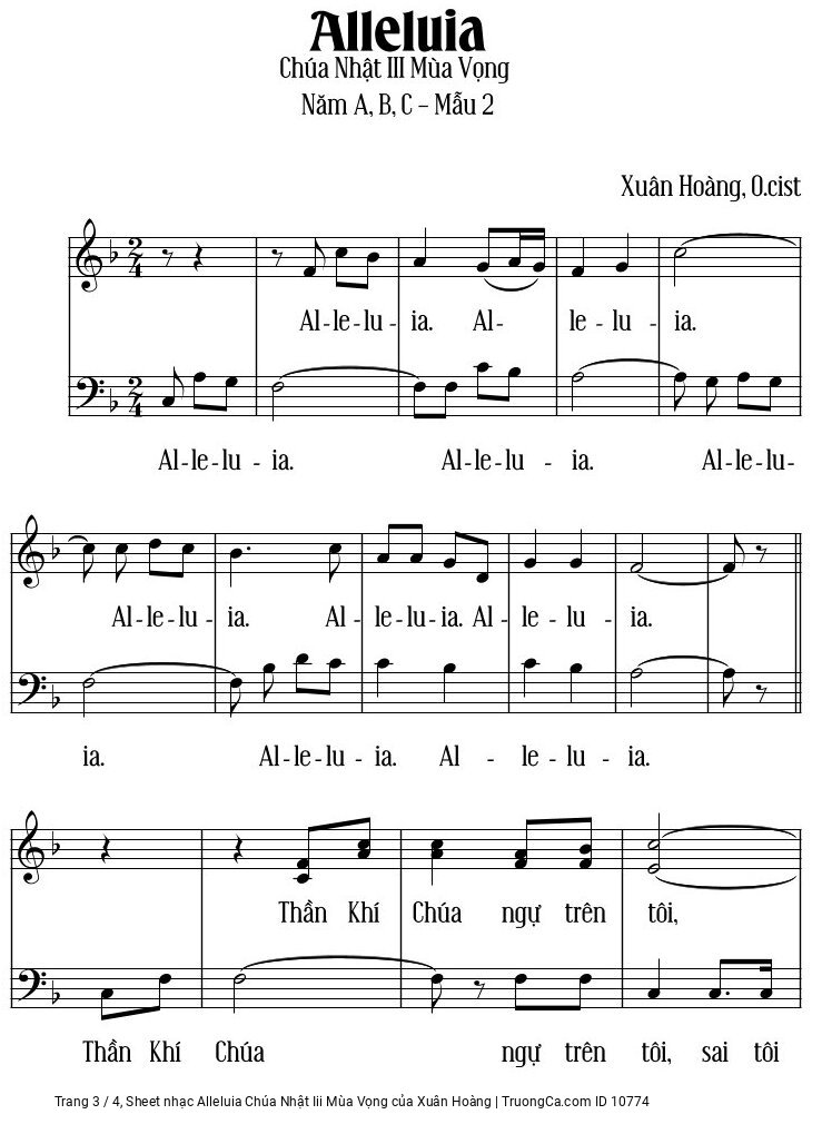 Trang 3 của Sheet nhạc PDF bài hát Alleluia Chúa Nhật Iii Mùa Vọng - Xuân Hoàng