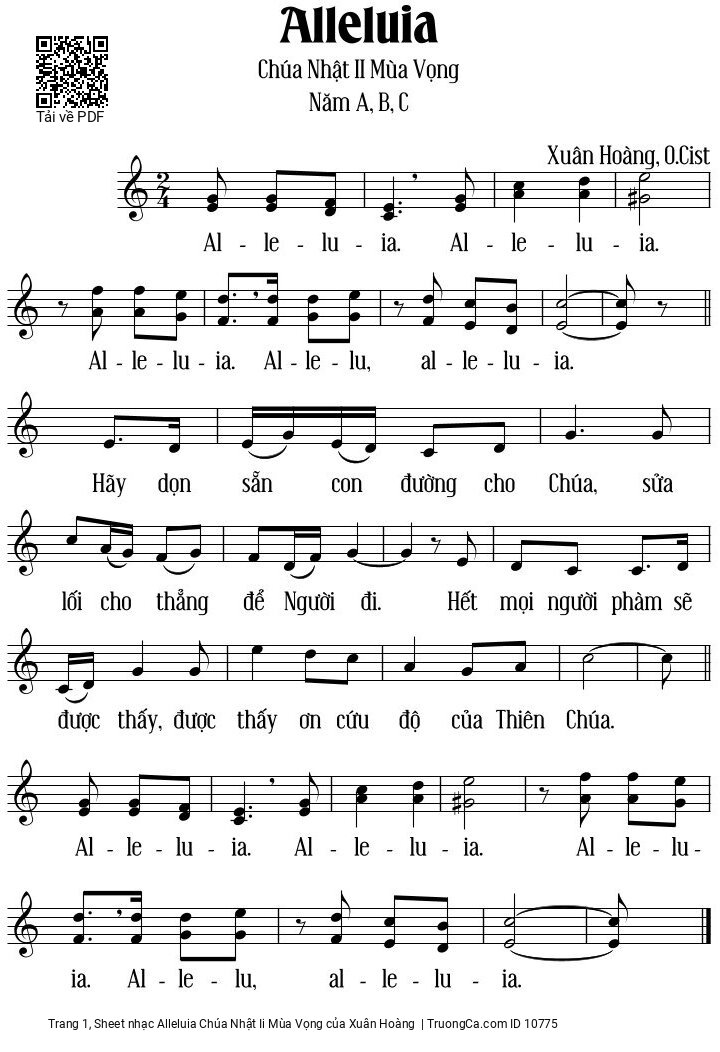 Alleluia Hãy dọn sẵn con đường cho Chúa, Trang 1