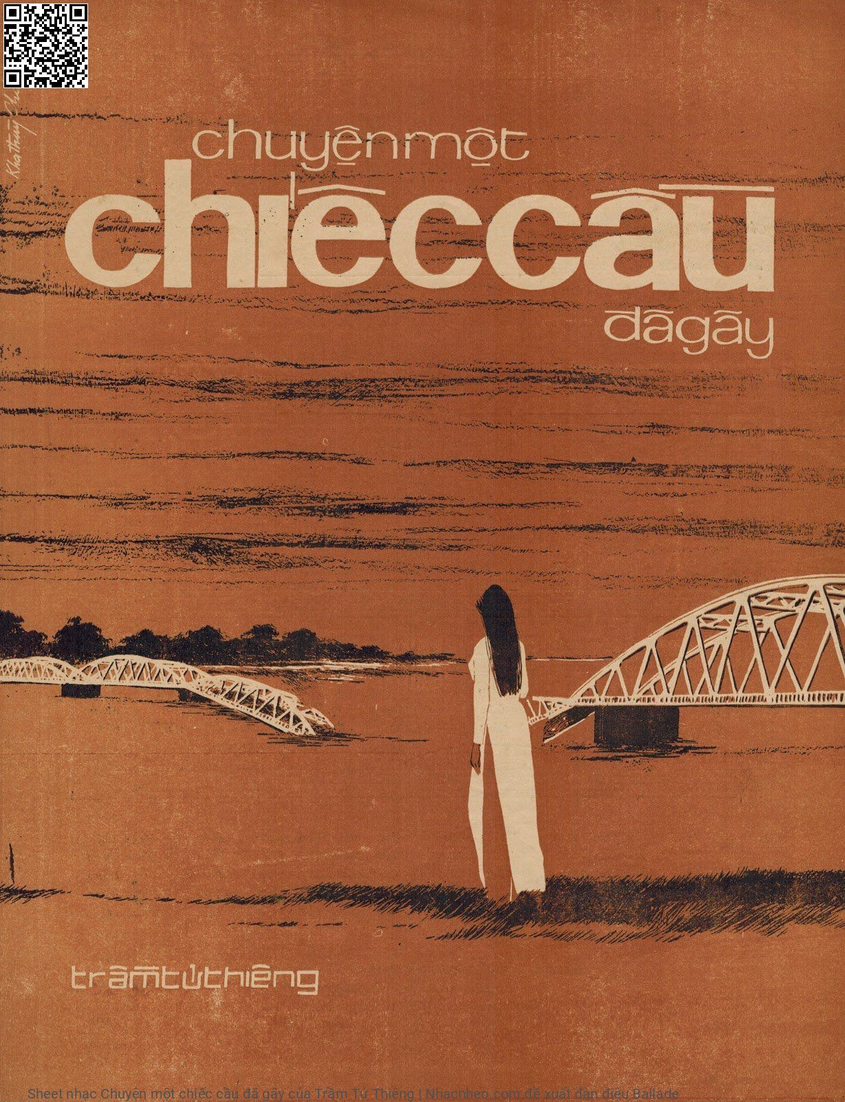 Trang 1 của Sheet nhạc PDF bài hát Chuyện một chiếc cầu đã gãy - Trầm Tử Thiêng, 1. Một  ngày vào thuở xa  xưa trên đất thần kinh người bỏ công  lao xây chiếc cầu xinh