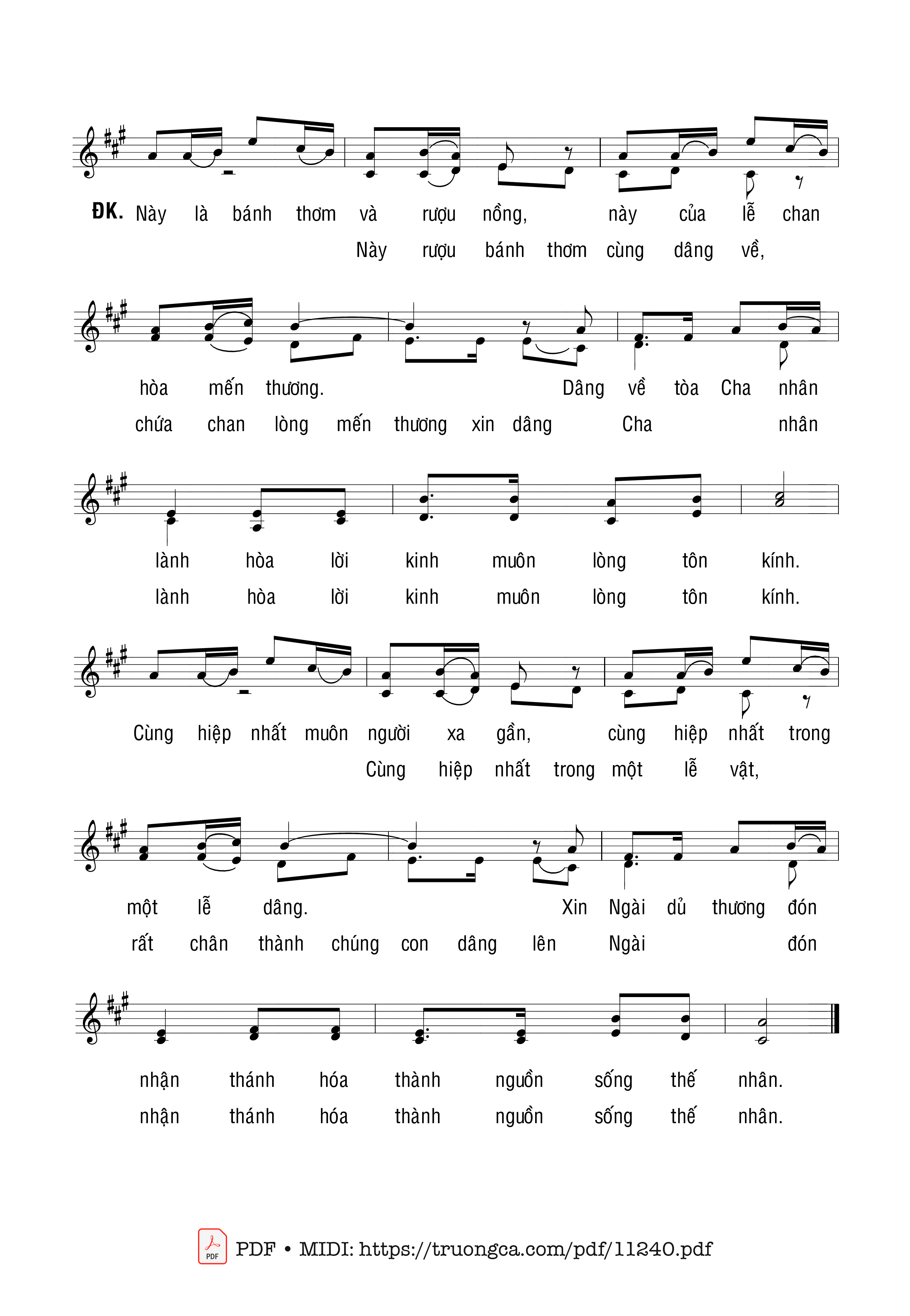 Trang 2 của Sheet nhạc PDF bài hát Dâng Về  Cha - Minh Tâm