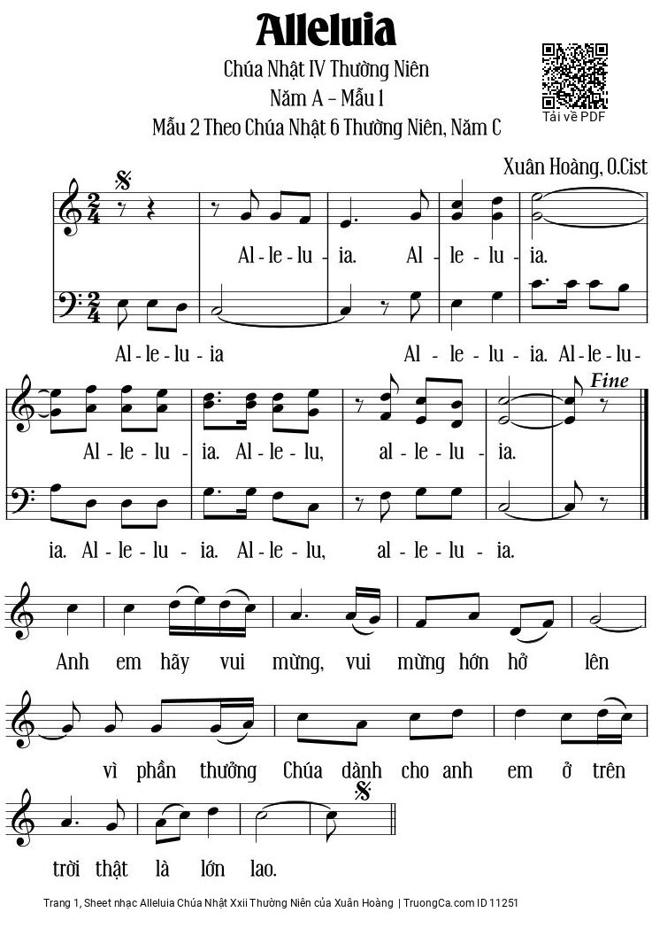 Alleluia Chúa Nhật XXII Thường Niên