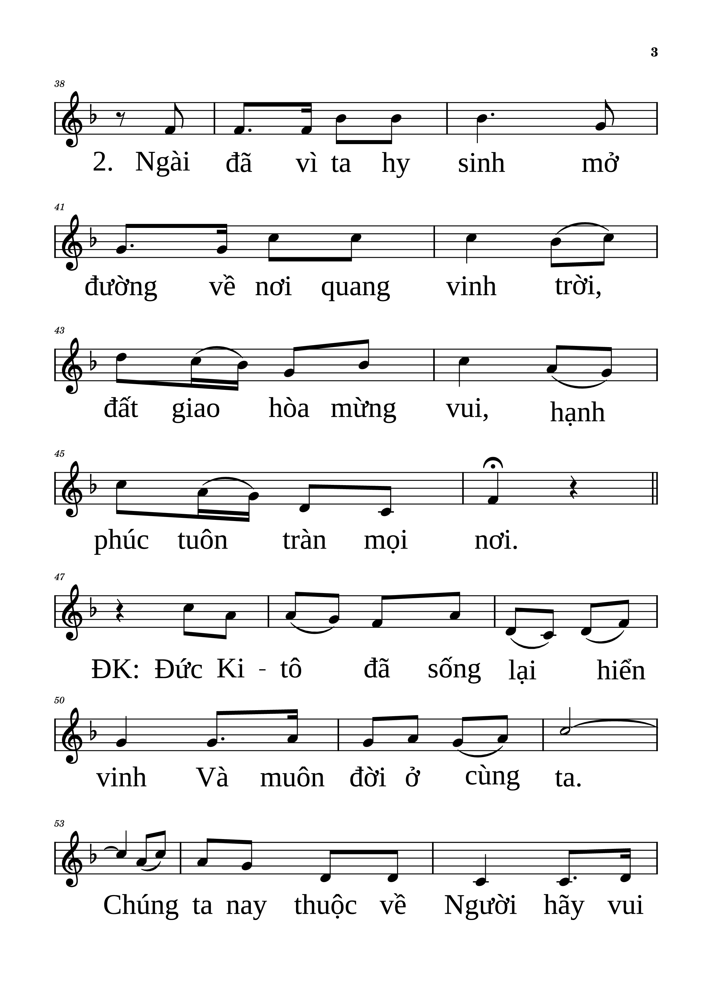 Trang 3 của Sheet nhạc PDF bài hát Chúa đã Sống Lại - Kim Long