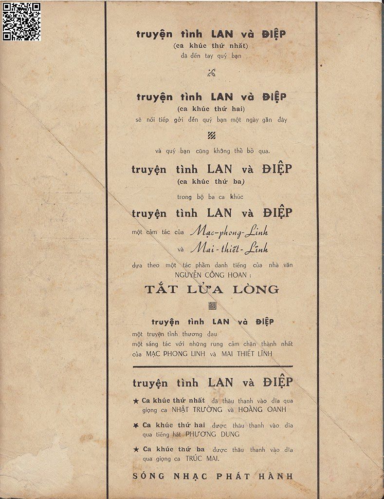 Trang 4 của Sheet nhạc PDF bài hát Chuyện tình Lan và Điệp - Mạc Phong Linh, 1. Tôi kể người  nghe đời Lan và  Điệp một chuyện tình cay  đắng. Lúc tuổi còn  thơ tôi  vẫn thường mộng  mơ đem viết thành bài  ca