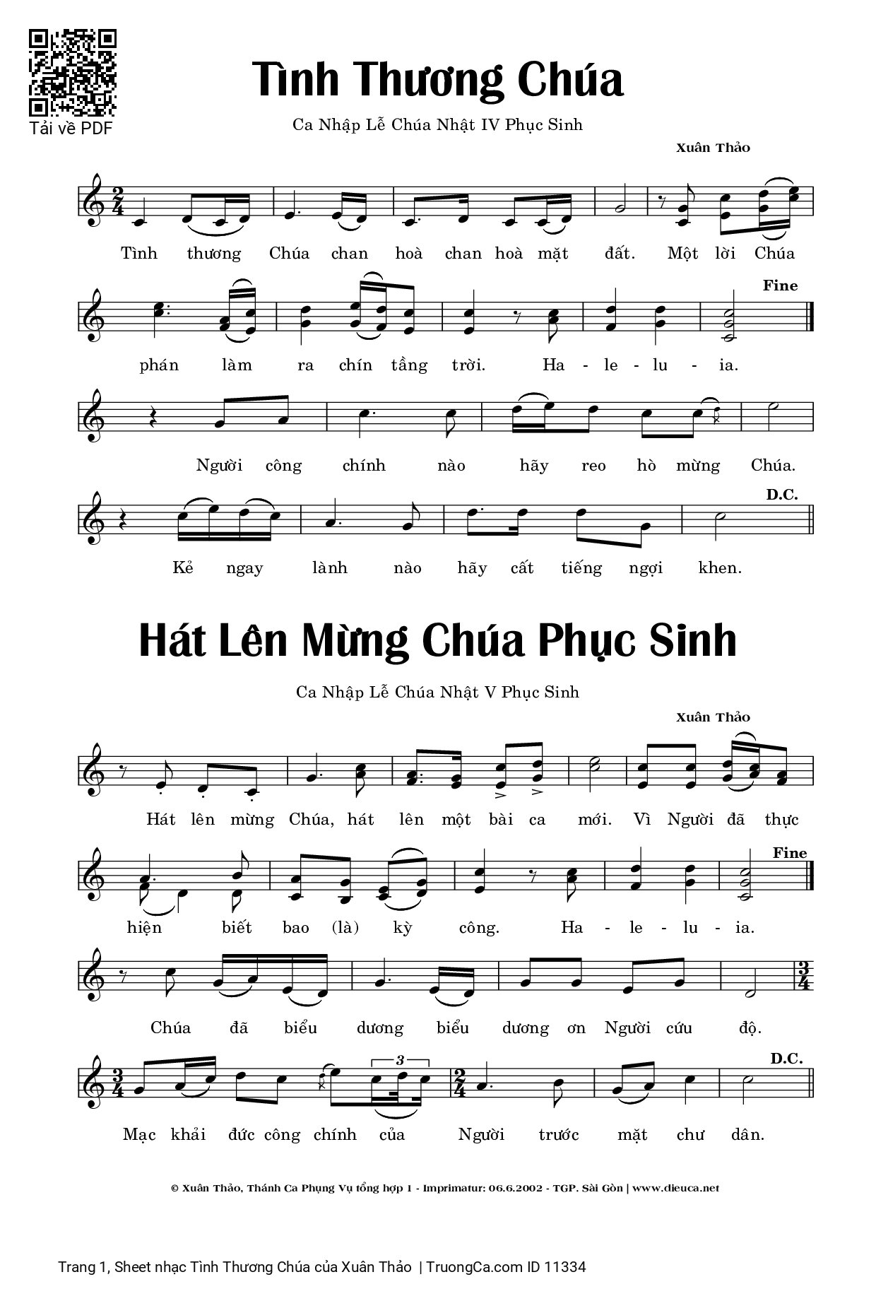 Tình thương Chúa chan hoà chan hoà mặt đất, Trang 1