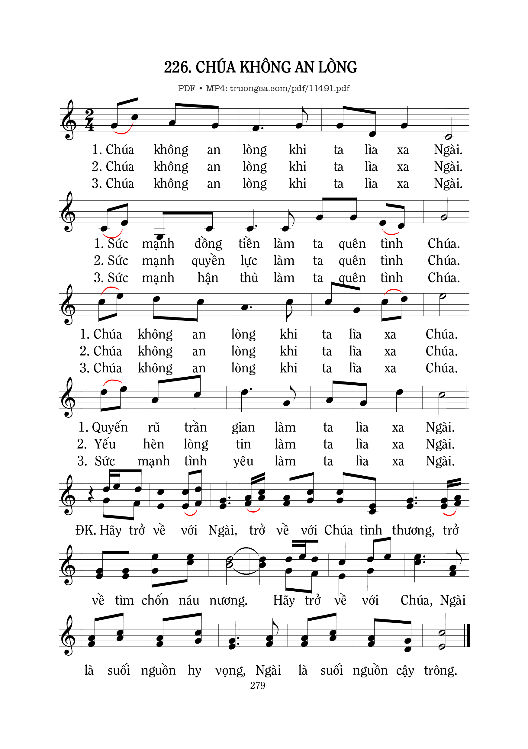 Trang 1 của Sheet nhạc PDF bài hát Chúa Không An Lòng - Mi Trầm