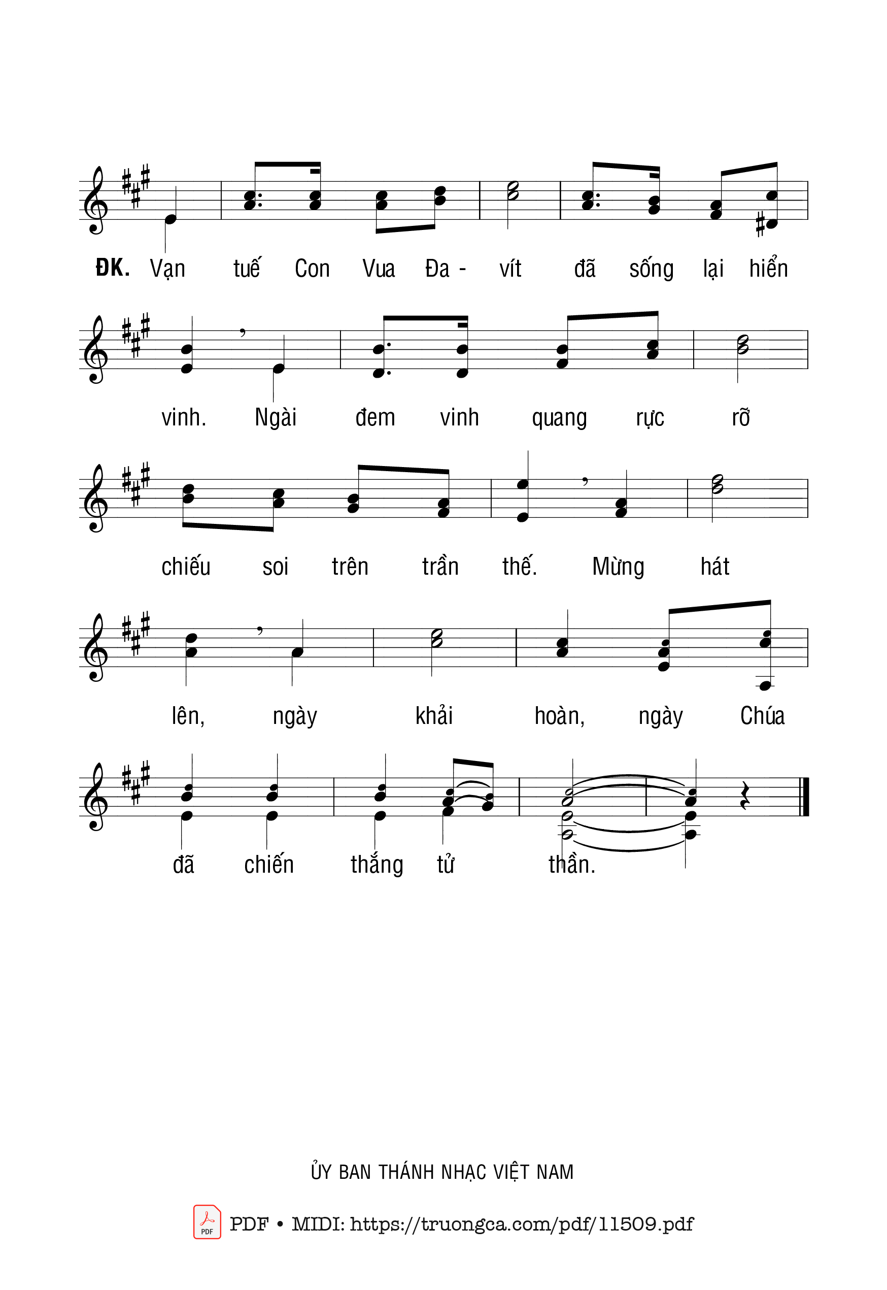 Trang 2 của Sheet nhạc PDF bài hát Khải Hoàn Ca - Nguyễn Duy