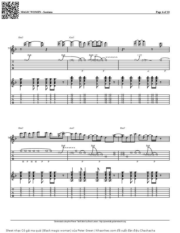 Trang 6 của Sheet nhạc PDF bài hát Cô gái ma quái (Black magic woman) - Peter Green