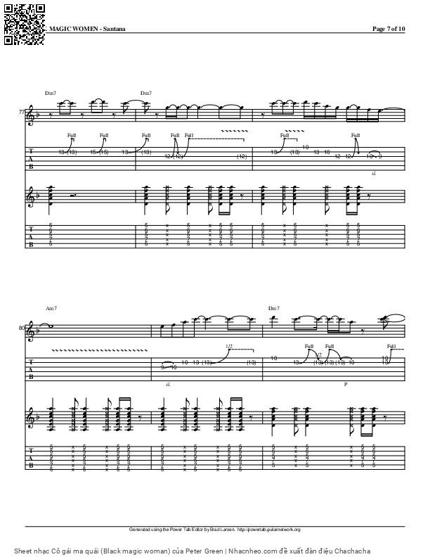 Trang 7 của Sheet nhạc PDF bài hát Cô gái ma quái (Black magic woman) - Peter Green