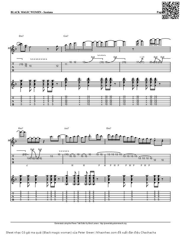 Trang 8 của Sheet nhạc PDF bài hát Cô gái ma quái (Black magic woman) - Peter Green