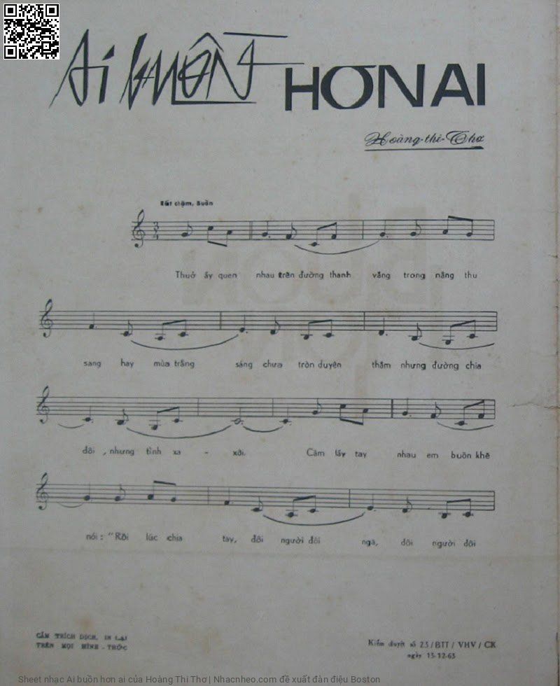 Trang 6 của Sheet nhạc PDF bài hát Ai buồn hơn ai - Hoàng Thi Thơ, Thuở ấy quen  nhau trên đường thanh  vắng. Trong nắng thu  sang, hay mùa trăng  sáng
