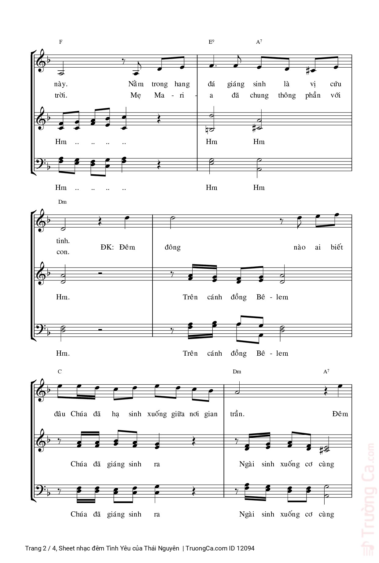 Trang 2 của Sheet nhạc PDF bài hát đêm Tình Yêu - Thái Nguyên