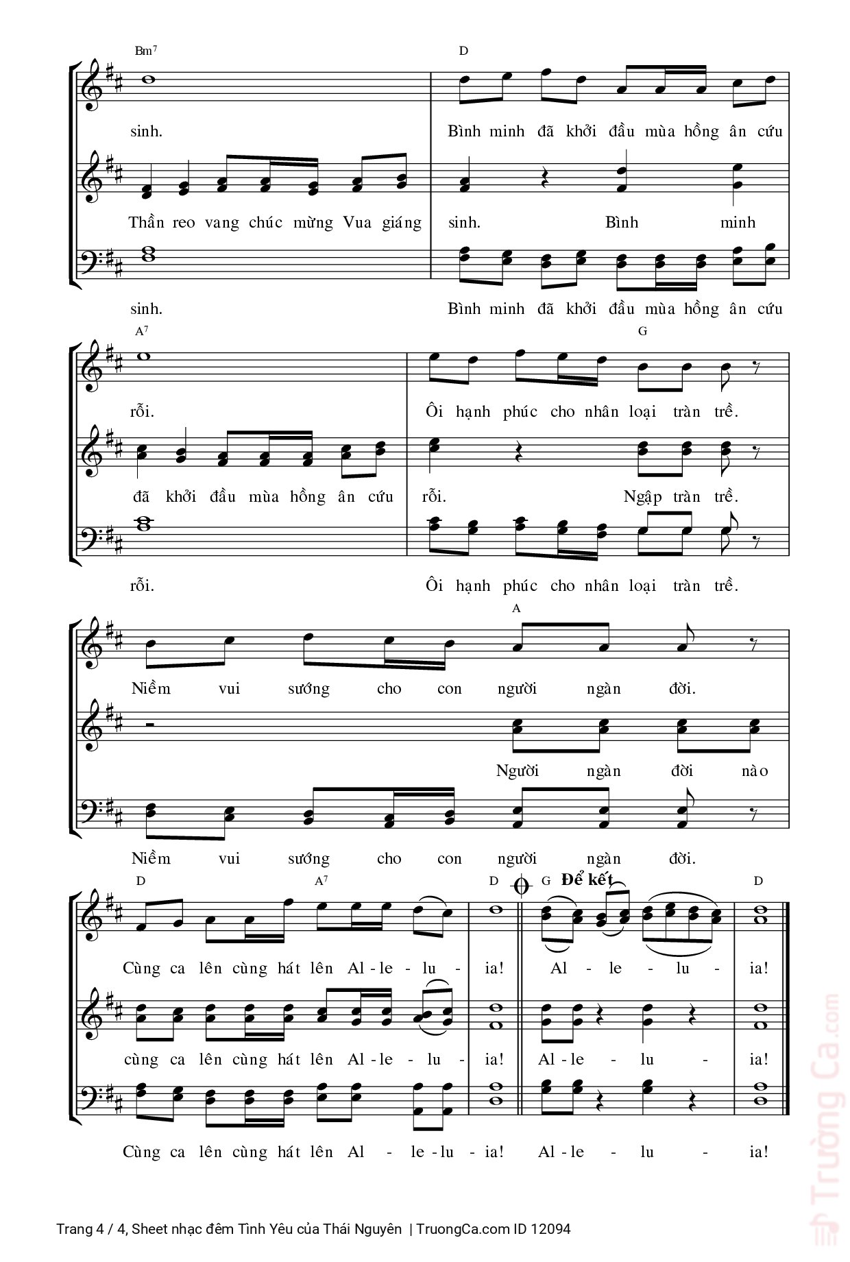 Trang 4 của Sheet nhạc PDF bài hát đêm Tình Yêu - Thái Nguyên