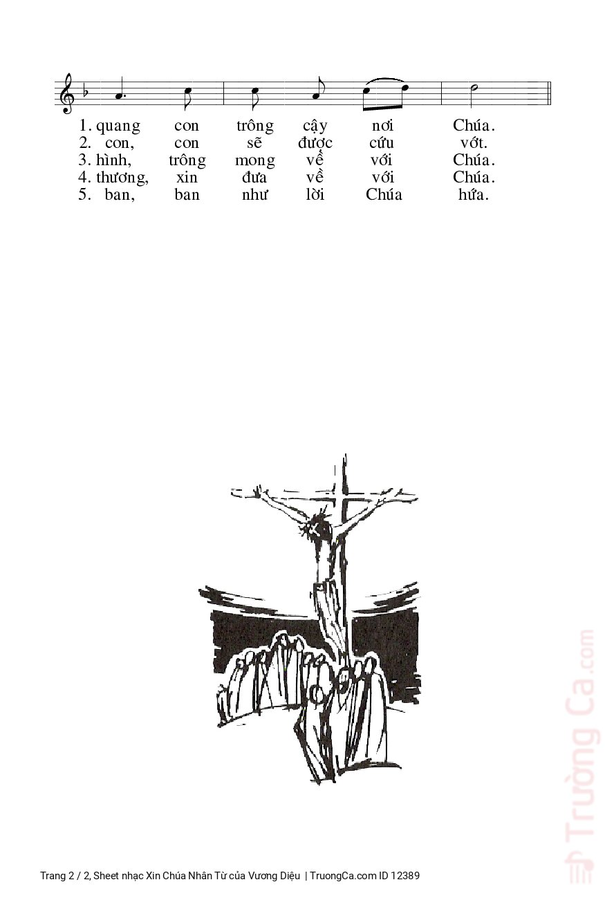 Trang 2 của Sheet nhạc PDF bài hát Xin Chúa Nhân Từ - Vương Diệu