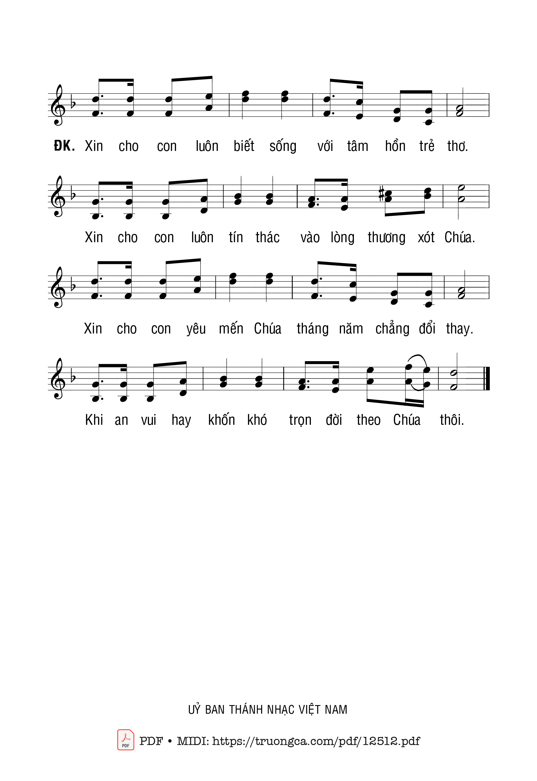 Trang 2 của Sheet nhạc PDF bài hát Lời Kinh Dâng Chúa - Anh Tuấn