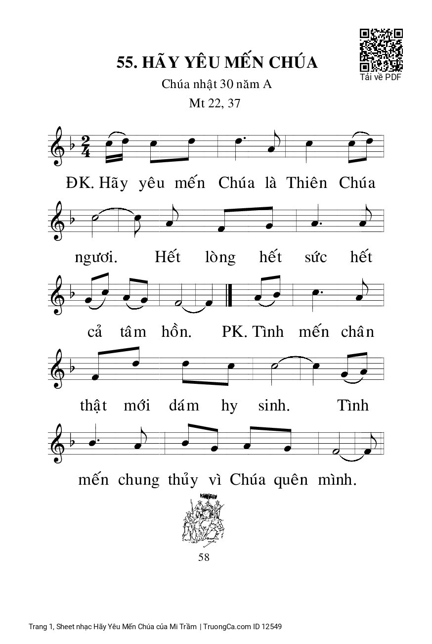 Sheet nhạc Hãy Yêu Mến Chúa