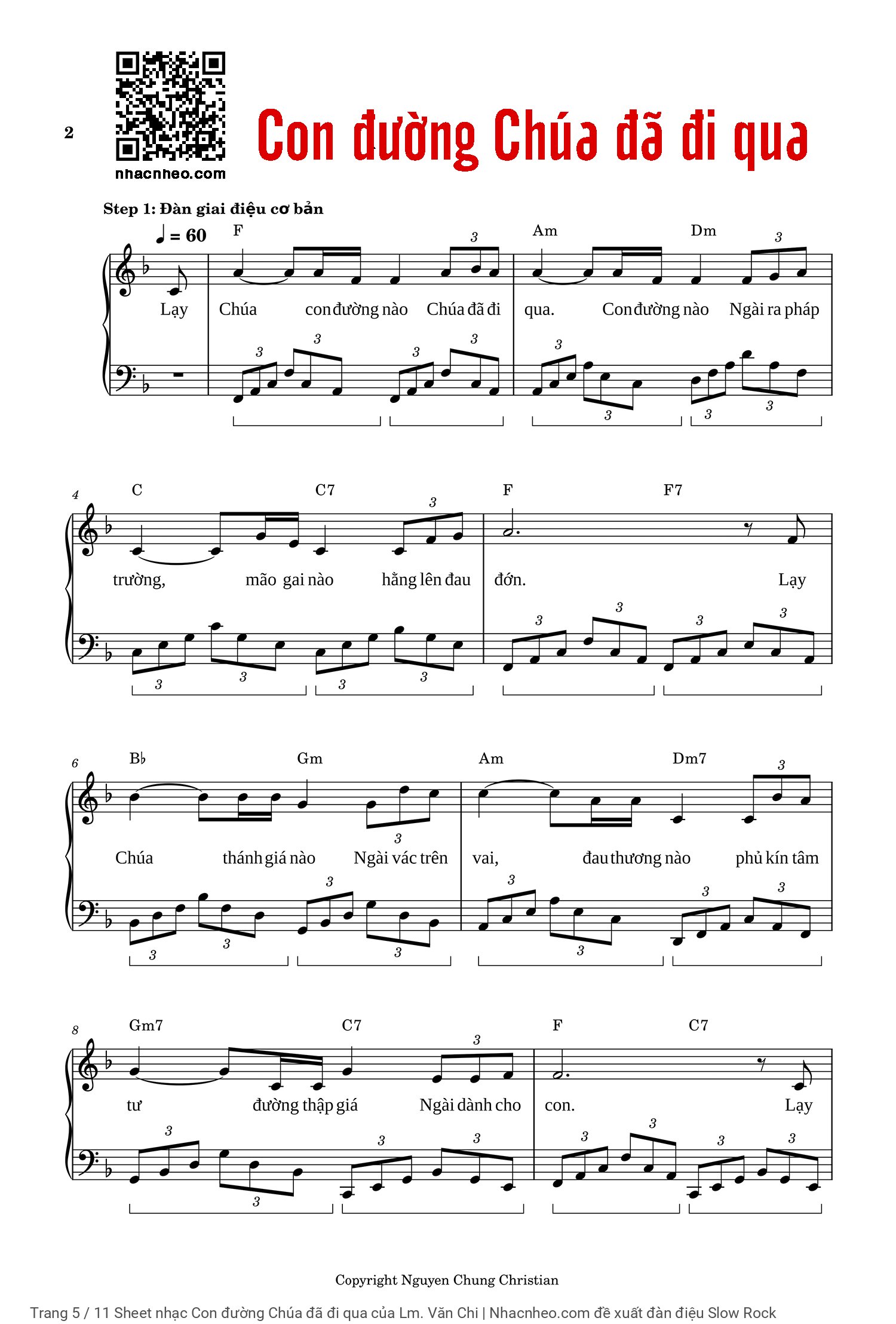 Trang 5 của Sheet nhạc PDF Piano bài hát Con đường Chúa đã đi qua - Lm. Văn Chi