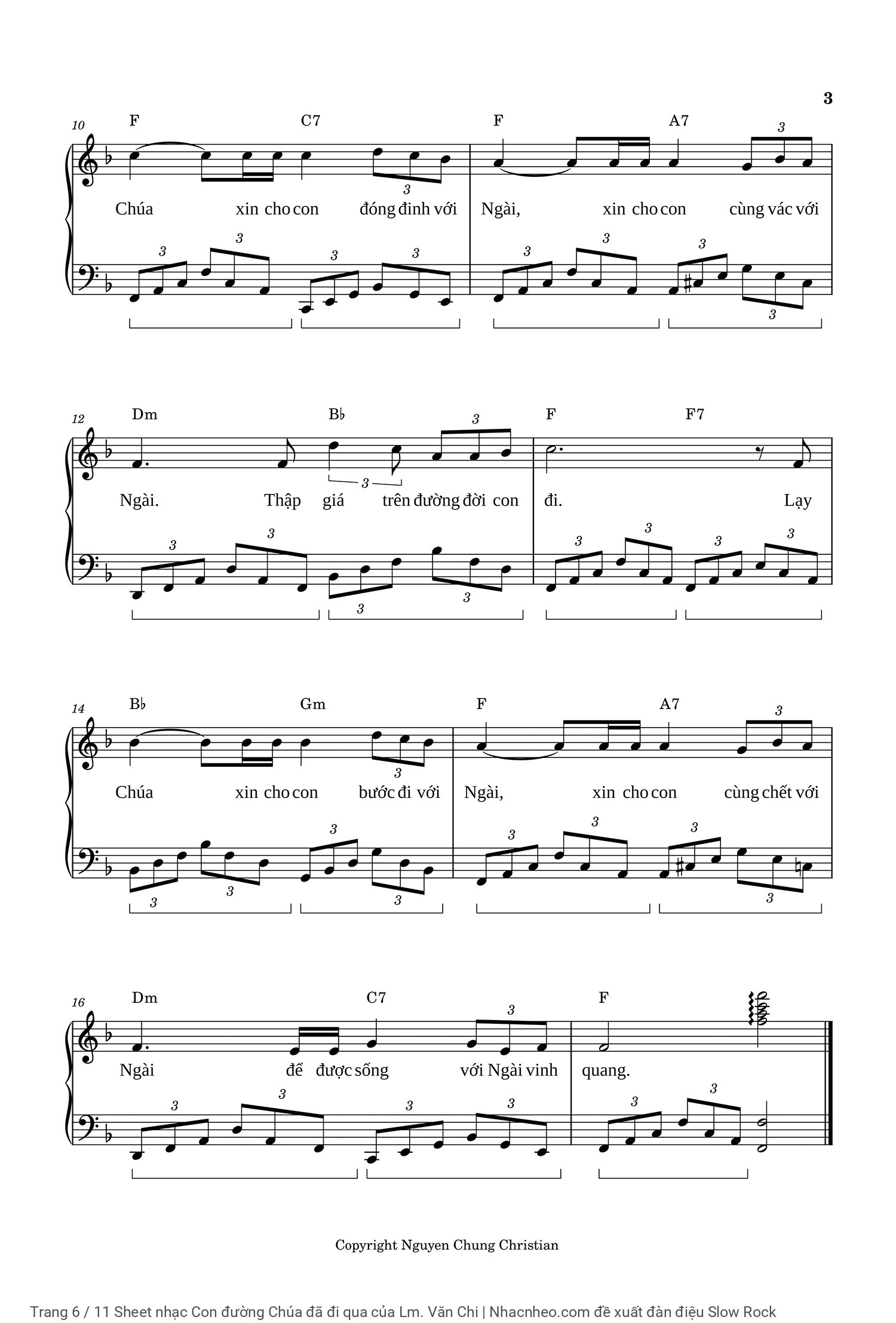 Trang 6 của Sheet nhạc PDF Piano bài hát Con đường Chúa đã đi qua - Lm. Văn Chi, Gồm 3 sheet Piano SOLO kèm intro  trình độ Cơ bản & Nâng cao, 1 sheet đệm hát PIANO và 1 Sheet nốt nhạc...