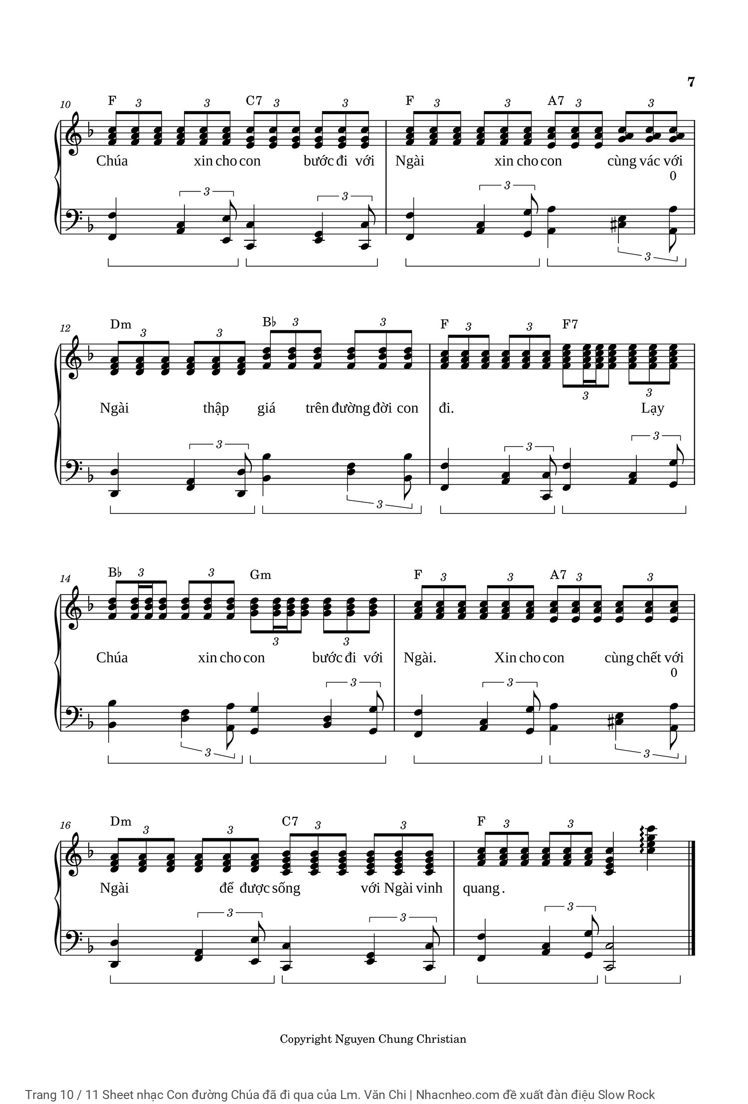 Trang 10 của Sheet nhạc PDF Piano bài hát Con đường Chúa đã đi qua - Lm. Văn Chi