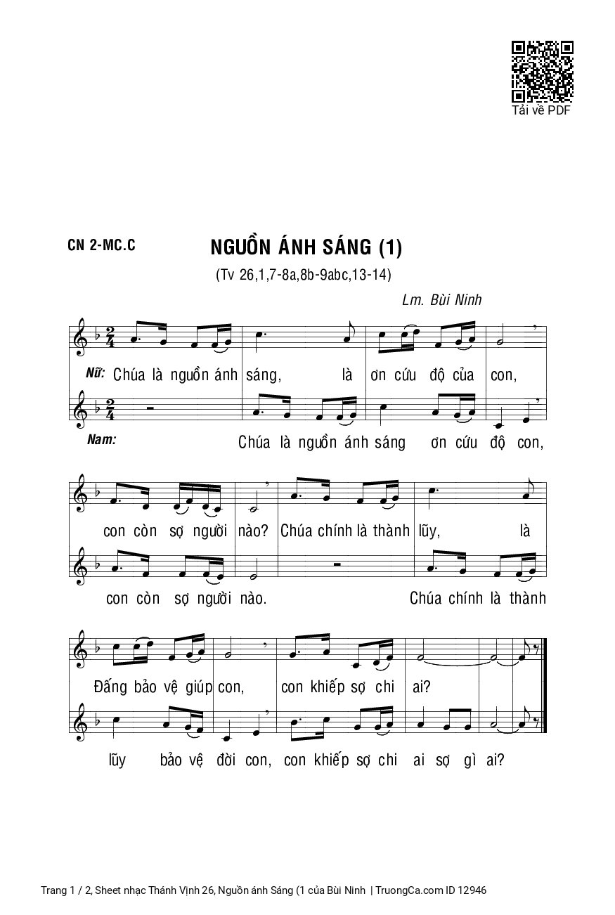 Thánh Vịnh 26, Nguồn ánh Sáng (1