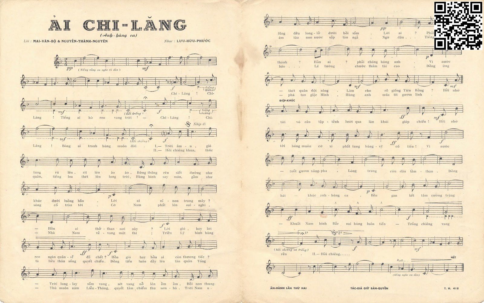 Trang 2 của Sheet nhạc PDF bài hát Ải Chi Lăng - Lưu Hữu Phước, Chi Lăng, Chi Lăng tiếng ai hò  reo vang  trời. Chi Lăng, Chi Lăng chiếc bóng ai tranh hùng muôn  đời