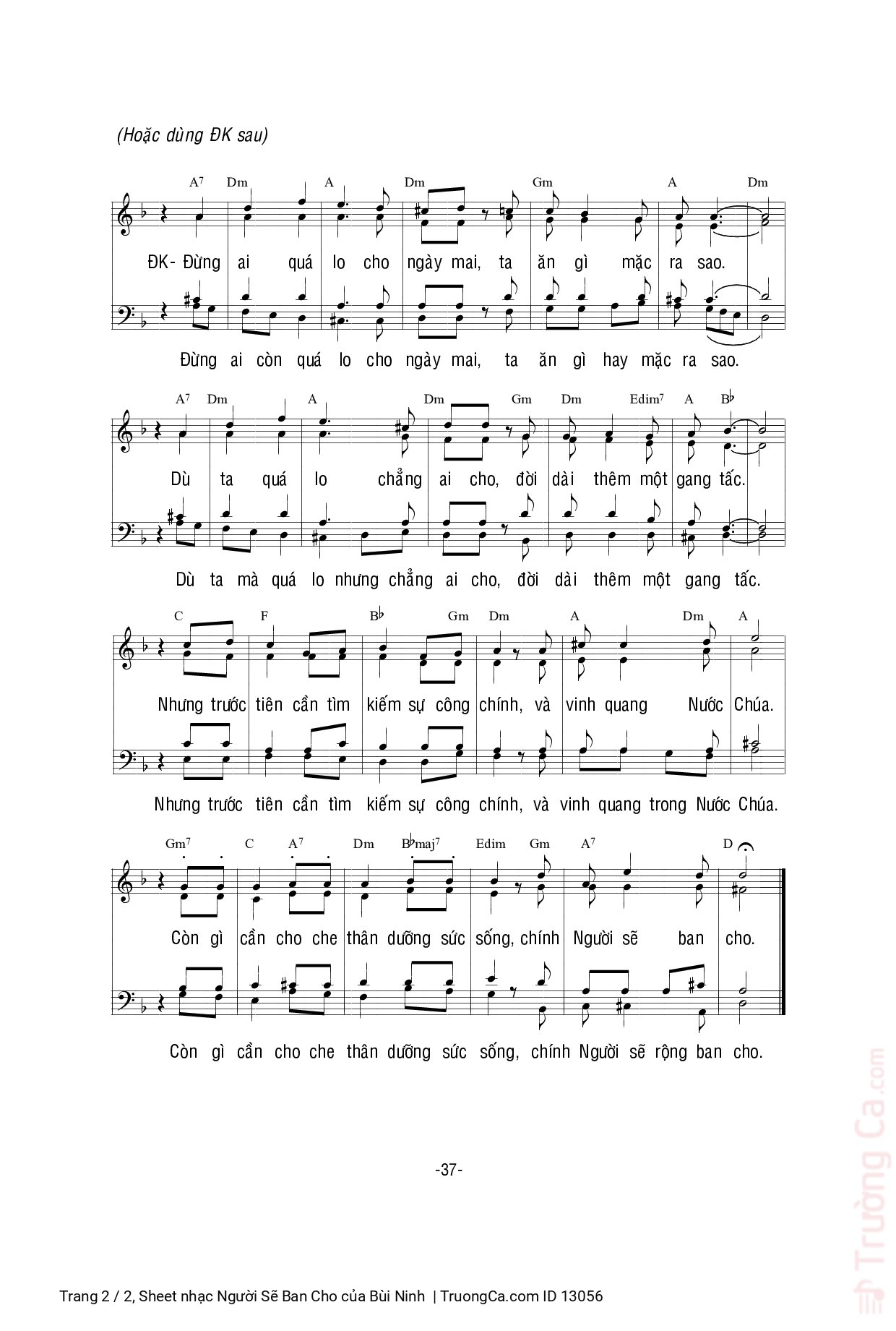 Trang 2 của Sheet nhạc PDF bài hát Người Sẽ Ban Cho - Bùi Ninh