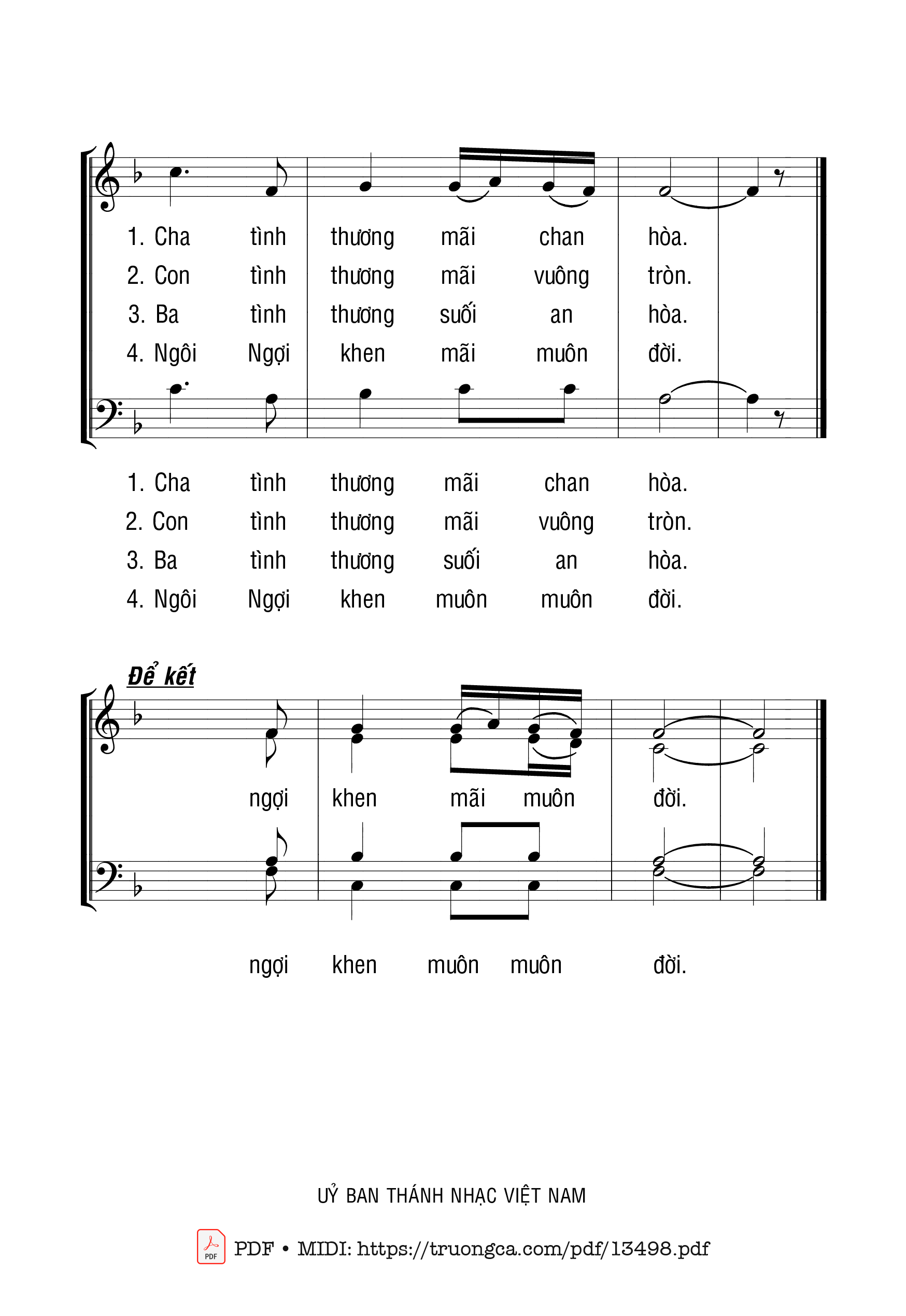 Trang 3 của Sheet nhạc PDF bài hát Ngợi Khen Ba Ngôi - Phanxicô