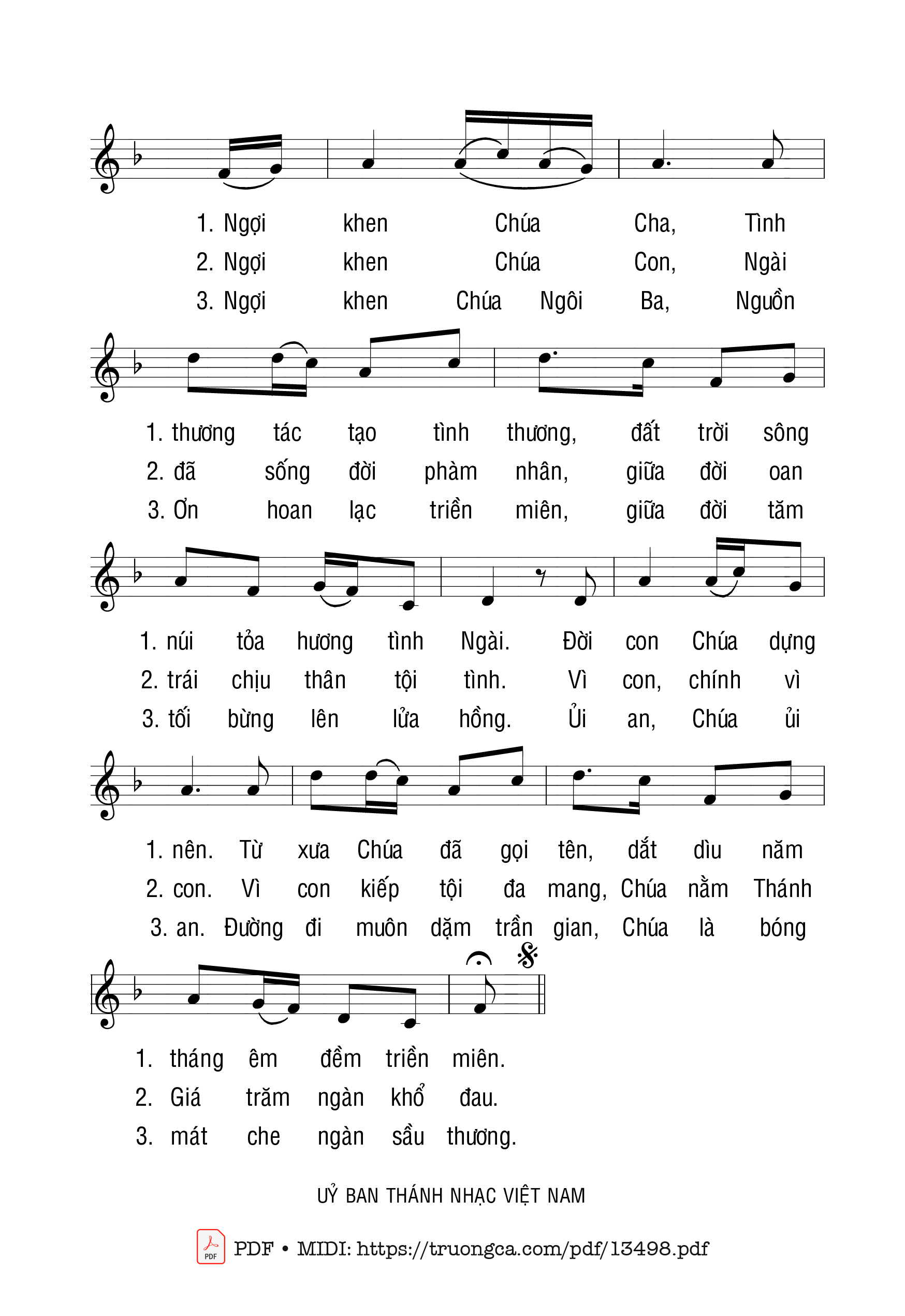 Trang 4 của Sheet nhạc PDF bài hát Ngợi Khen Ba Ngôi - Phanxicô