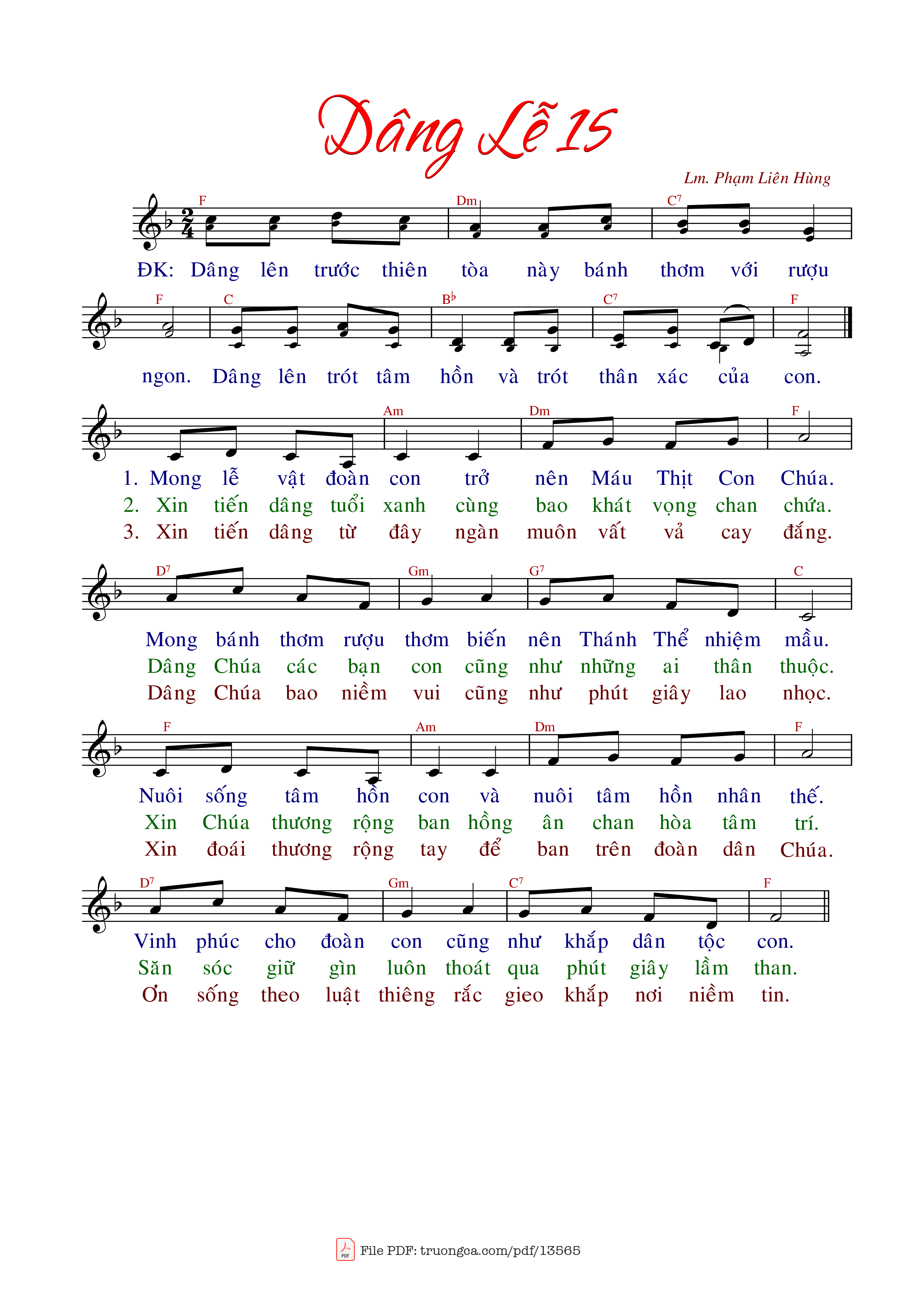 ÐK Dâng lên trước thiên tòa này bánh thơm với rượu ngon, Trang 2