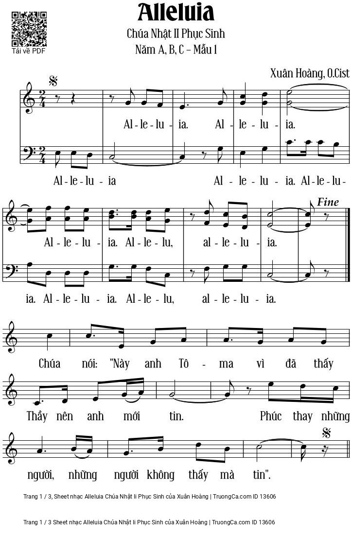 Alleluia Chúa Nhật Ii Phục Sinh