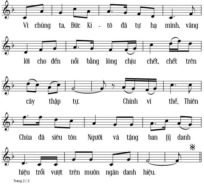 Trang 2 của Sheet nhạc PDF bài hát Tung Hô Tin Mừng Thứ Sáu Tuần Thánh - Xuân Hoàng