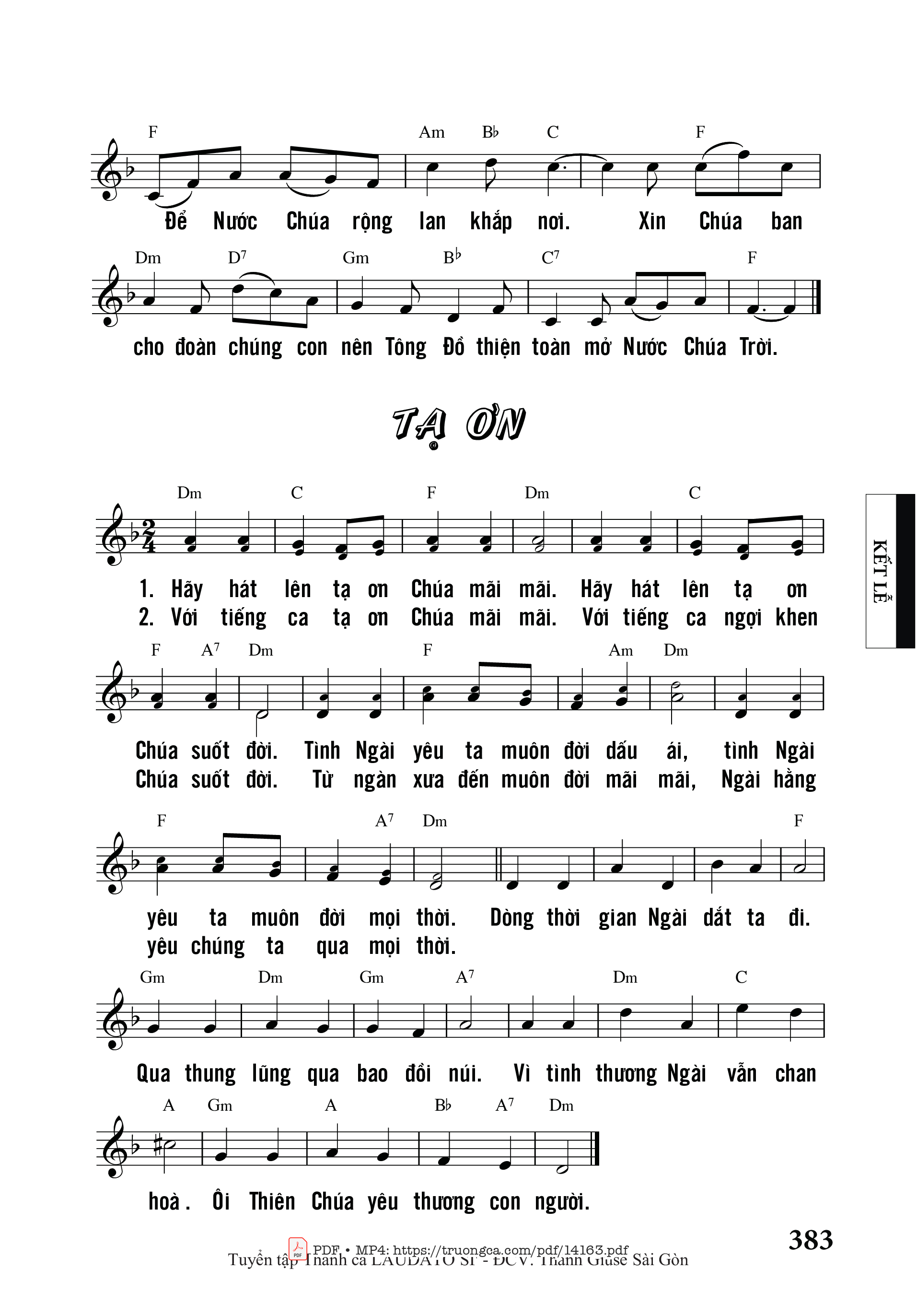 Lạy Chúa Xưa Chúa đã phán Lúa chín đầy đồng mà thiếu thợ gặt, Trang 2