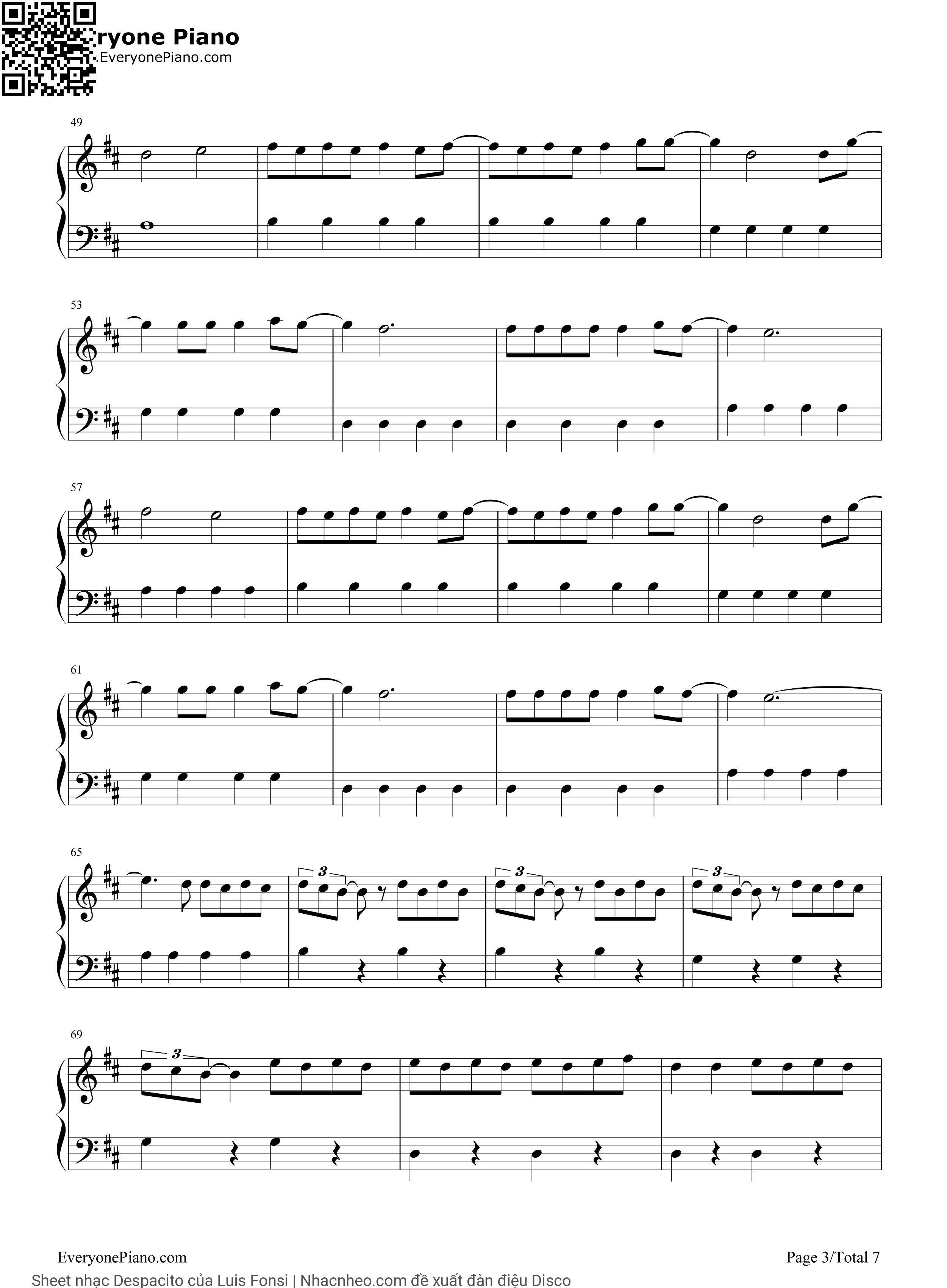 Trang 3 của Sheet nhạc PDF bài hát Despacito - Luis Fonsi, Intro & chord circle:  x 2.  Ay, ¡Fonsi!  ¡D.Y.!