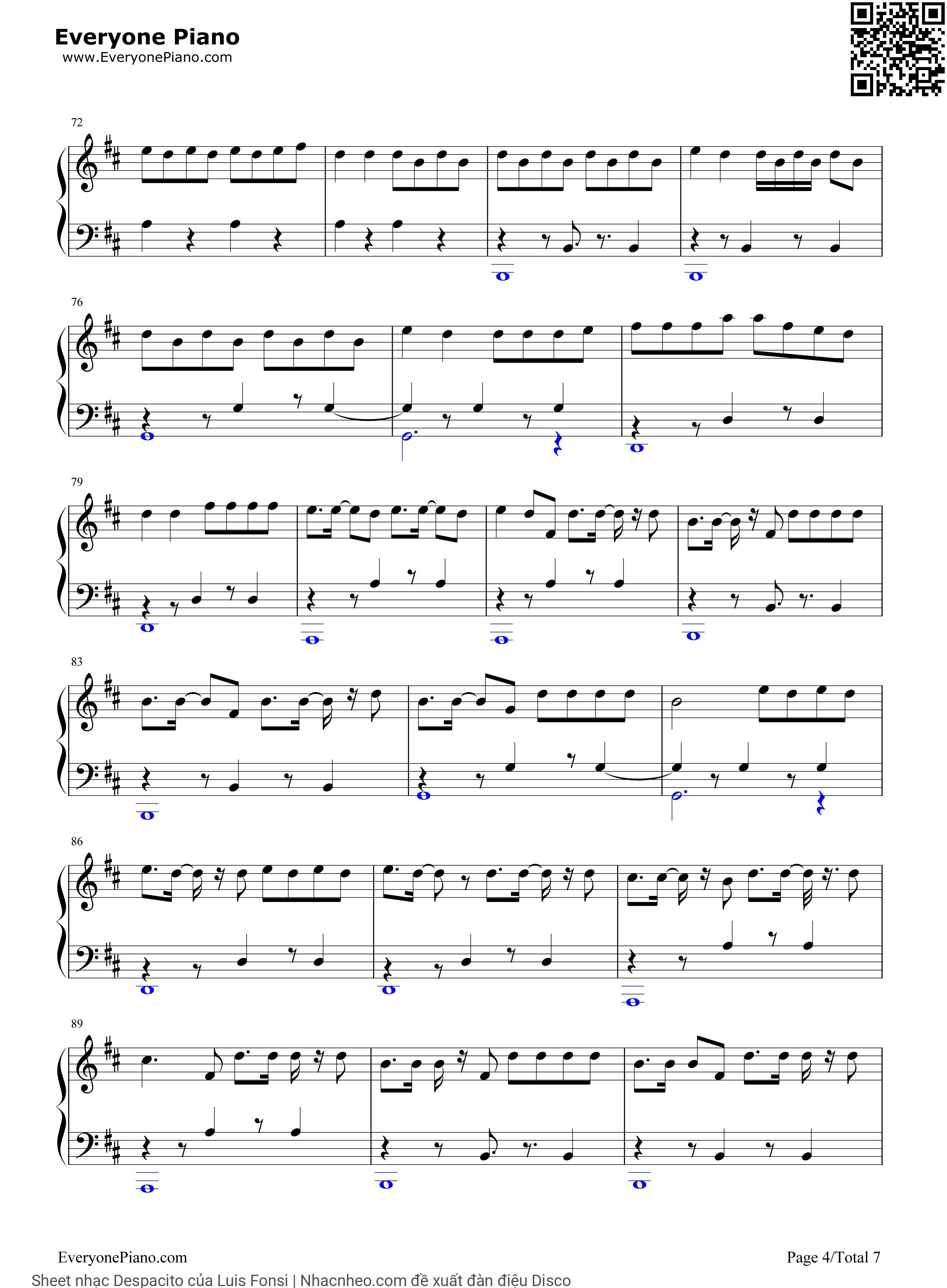 Trang 4 của Sheet nhạc PDF bài hát Despacito - Luis Fonsi, Intro & chord circle:  x 2.  Ay, ¡Fonsi!  ¡D.Y.!