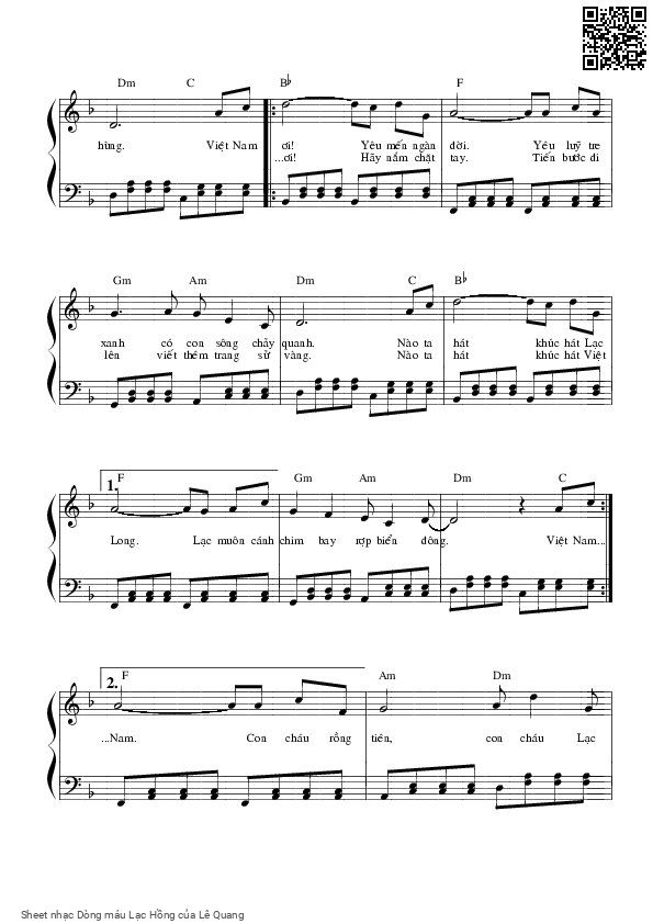 Trang 3 của Sheet nhạc PDF Piano bài hát Dòng máu Lạc Hồng - Lê Quang, Xem sheet solo piano ở dưới..  Dòng máu Lạc  Hồng, bốn nghìn  năm