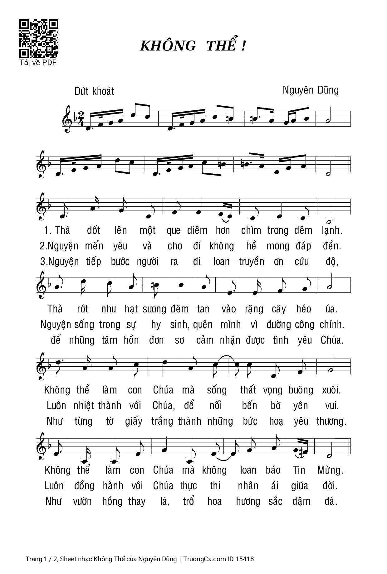 Không Thể - Nguyên Dũng