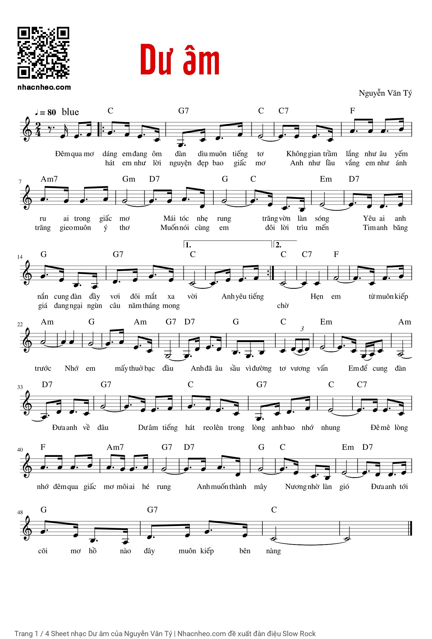 Trang 1 của Sheet nhạc PDF Piano bài hát Dư âm - Nguyễn Văn Tý, Có sheet đệm Piano bài Dư Âm, phiên bản dễ..  1. Đêm qua mơ  dáng em đang ôm  đàn dìu muôn tiếng  tơ