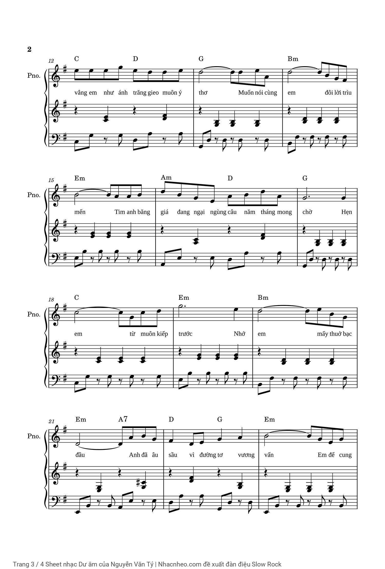 Trang 3 của Sheet nhạc PDF Piano bài hát Dư âm - Nguyễn Văn Tý