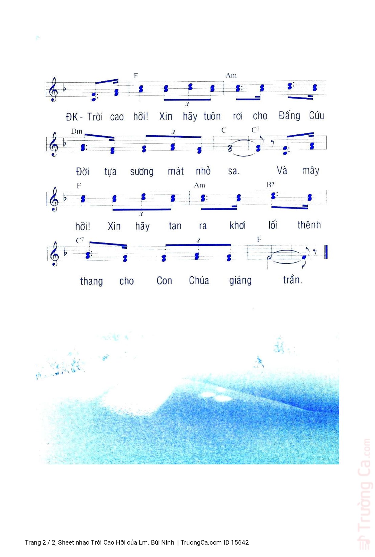 Trang 2 của Sheet nhạc PDF bài hát Trời Cao Hỡi - Lm. Bùi Ninh