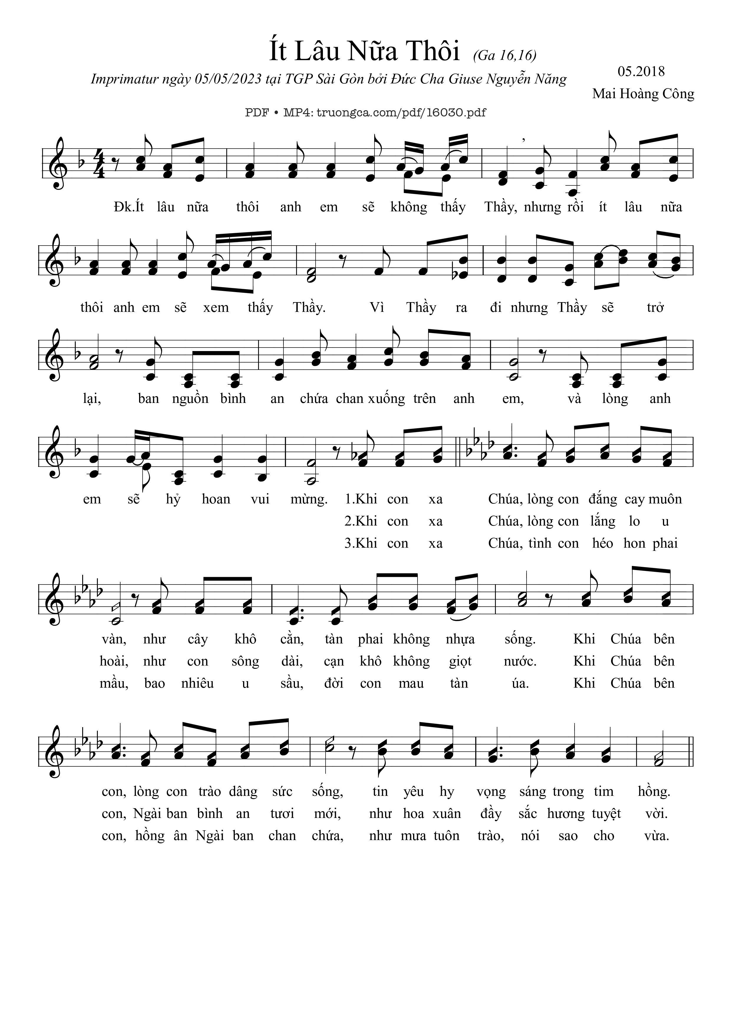 Sheet nhạc PDF bài ít Lâu Nữa Thôi